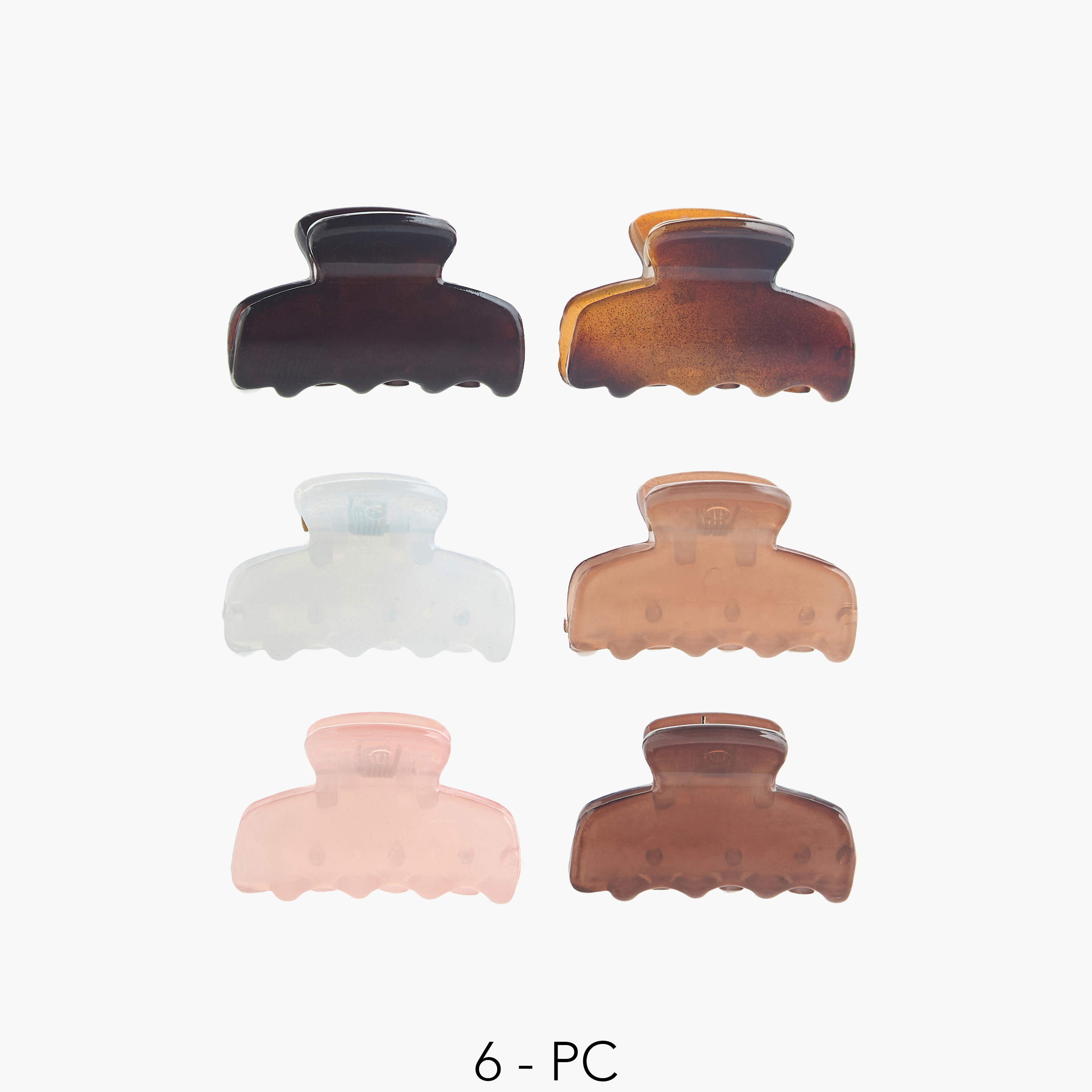 Pack of 6 Hair Clamps with Marble Print-women-hairaccessories-clamps-image-1