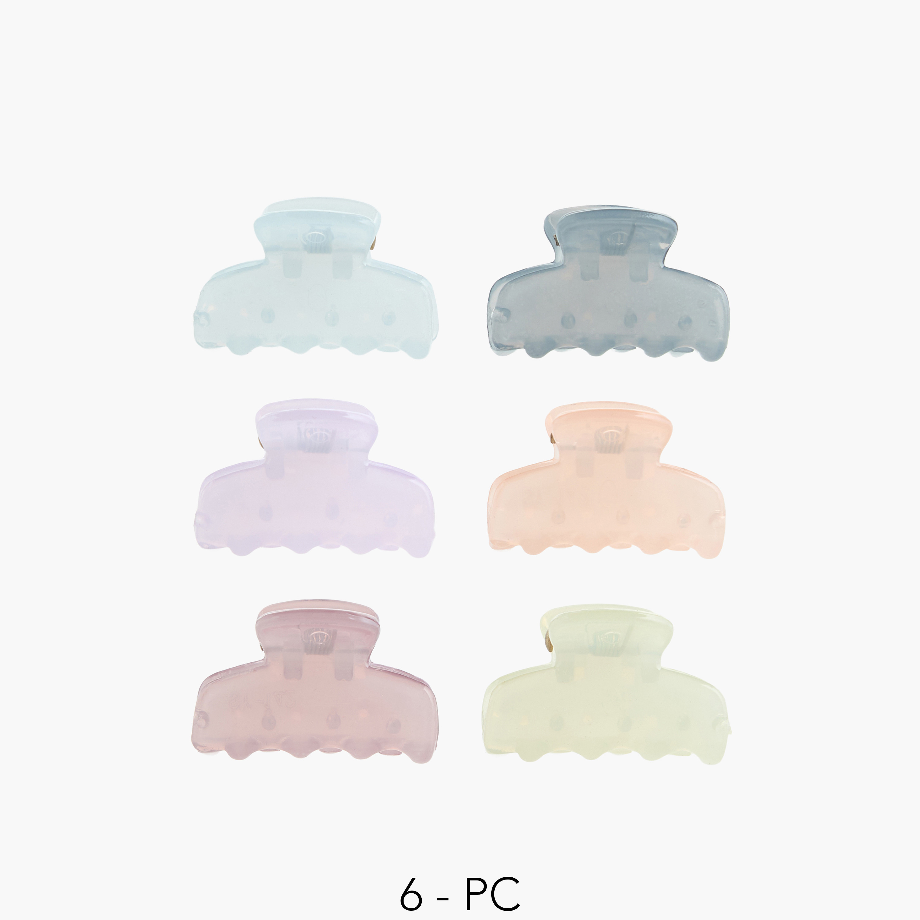 Pack of 6 Hair Clamps with Marble Print-women-hairaccessories-clamps-image-1