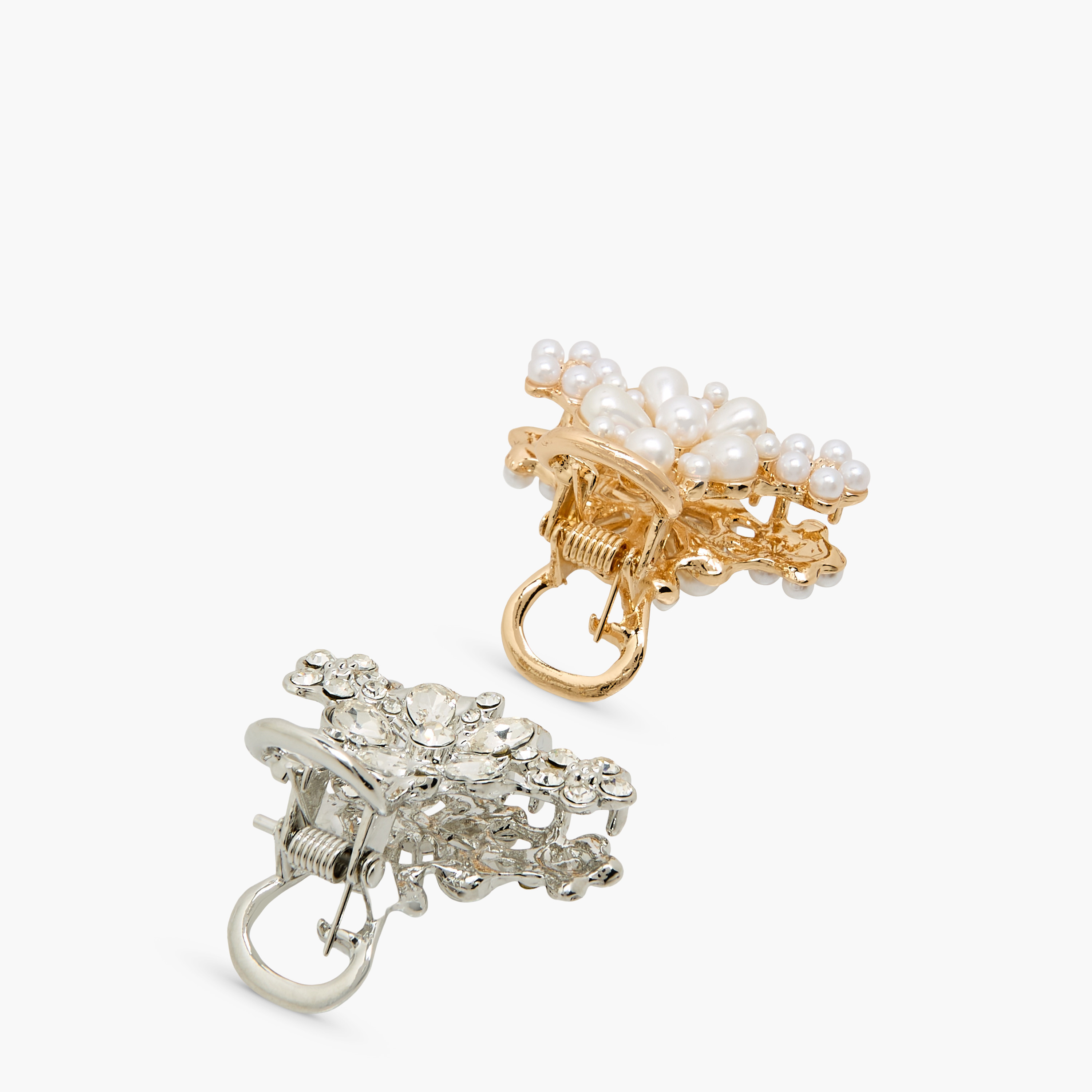 Pack of 2 Floral Hair Clamp with Embellishments-women-hairaccessories-clamps-image-4