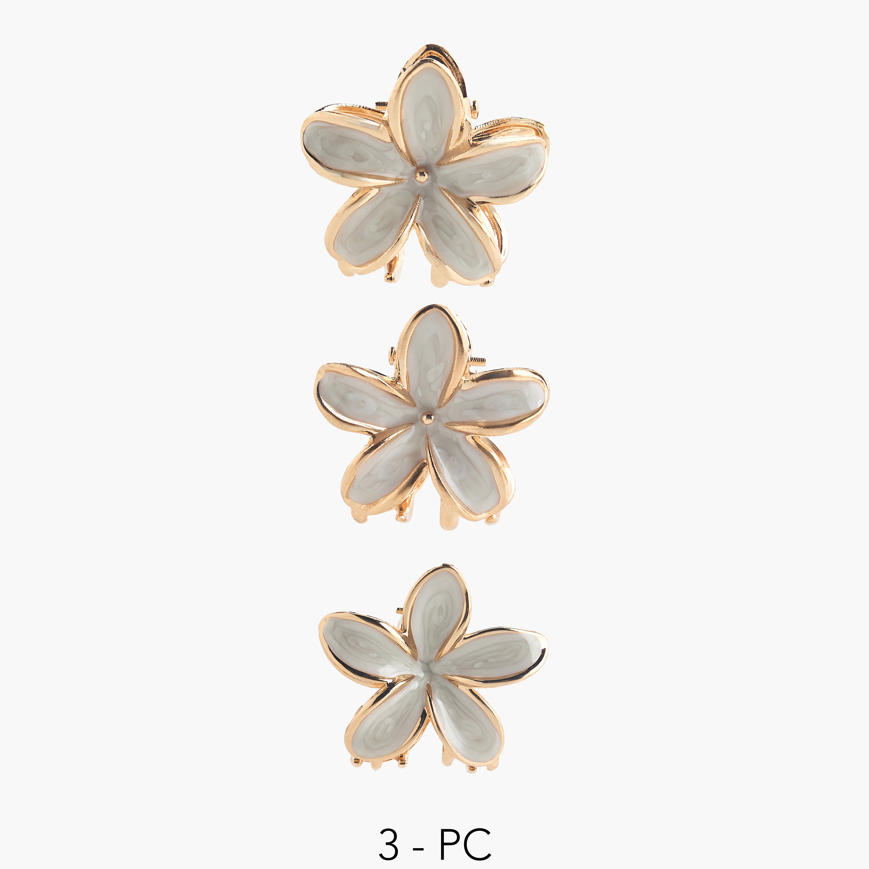 Pack of 3 Floral Shaped Hair Clamps-women-hairaccessories-clamps-image-1