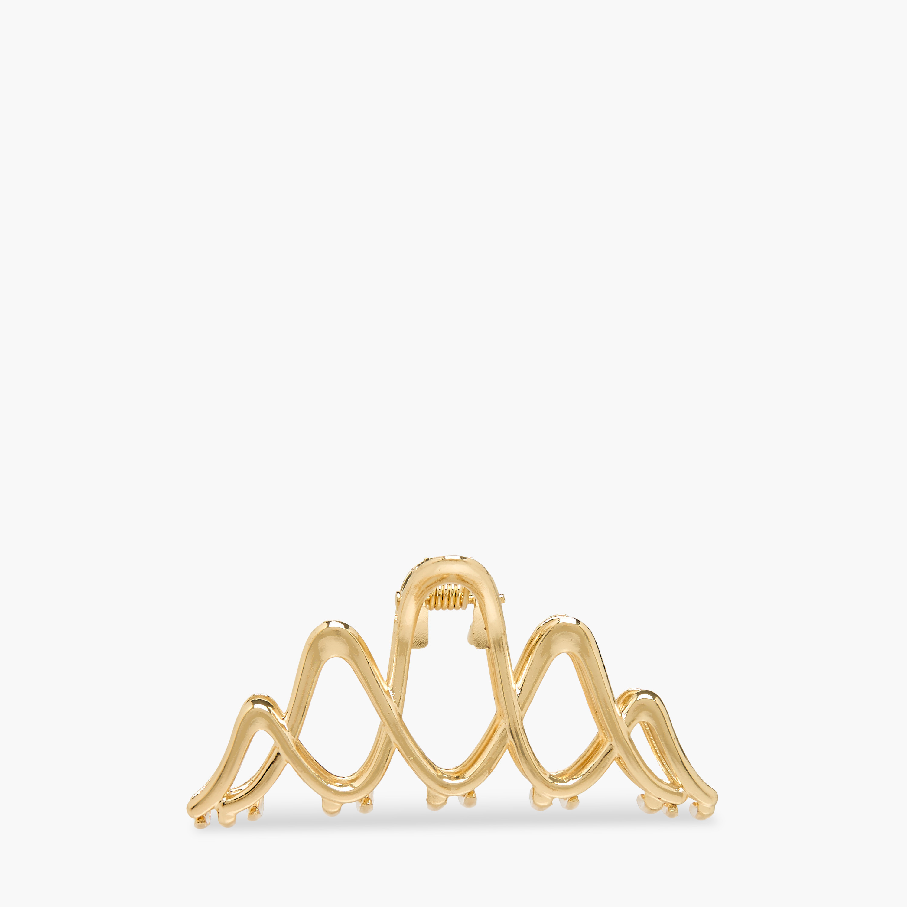 Pack of 2 Wavy Hair Clamp with Metallic Finish-women-hairaccessories-clamps-image-2
