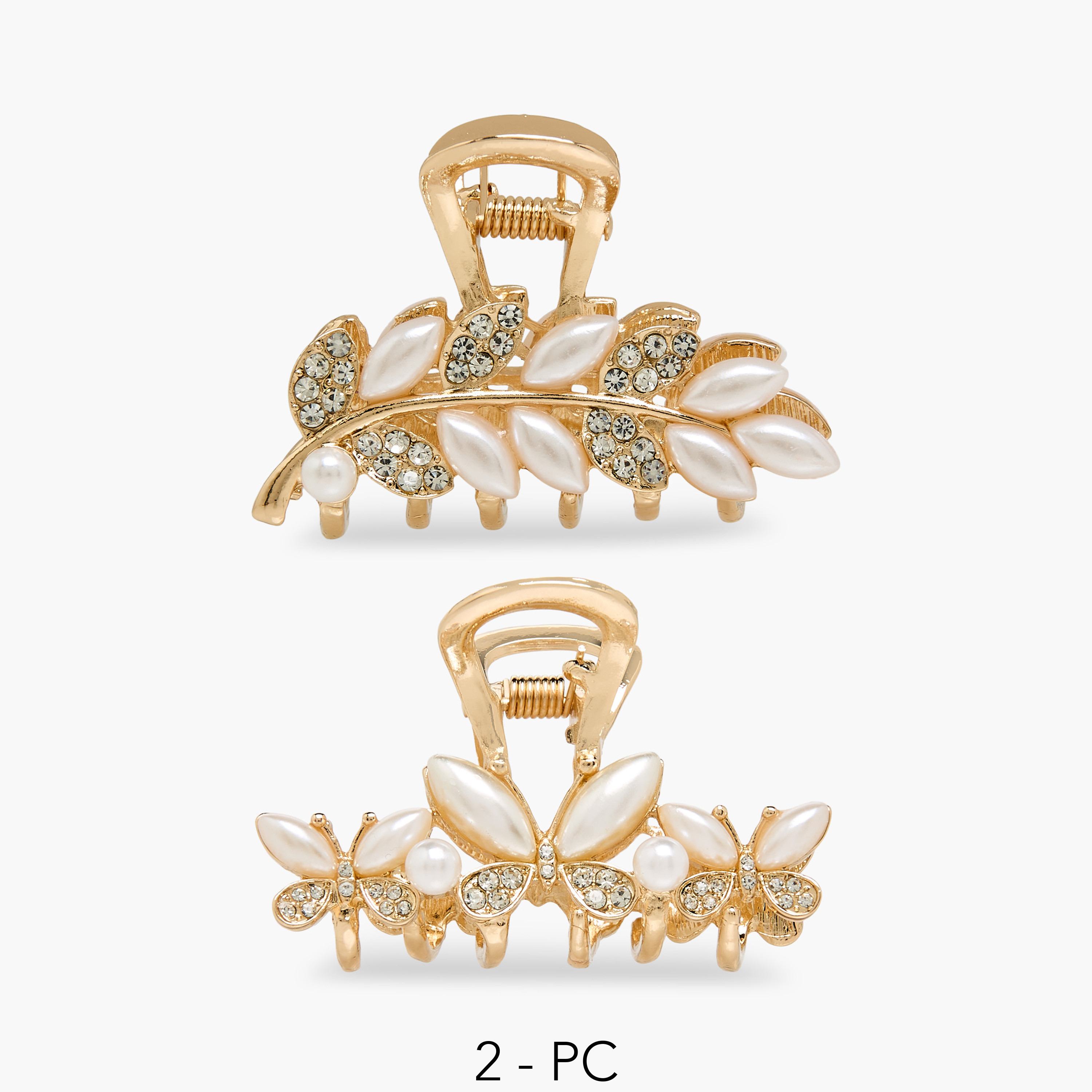 Pack of 2 Assorted Hair Clamps with Embellishment-women-hairaccessories-clamps-image-1
