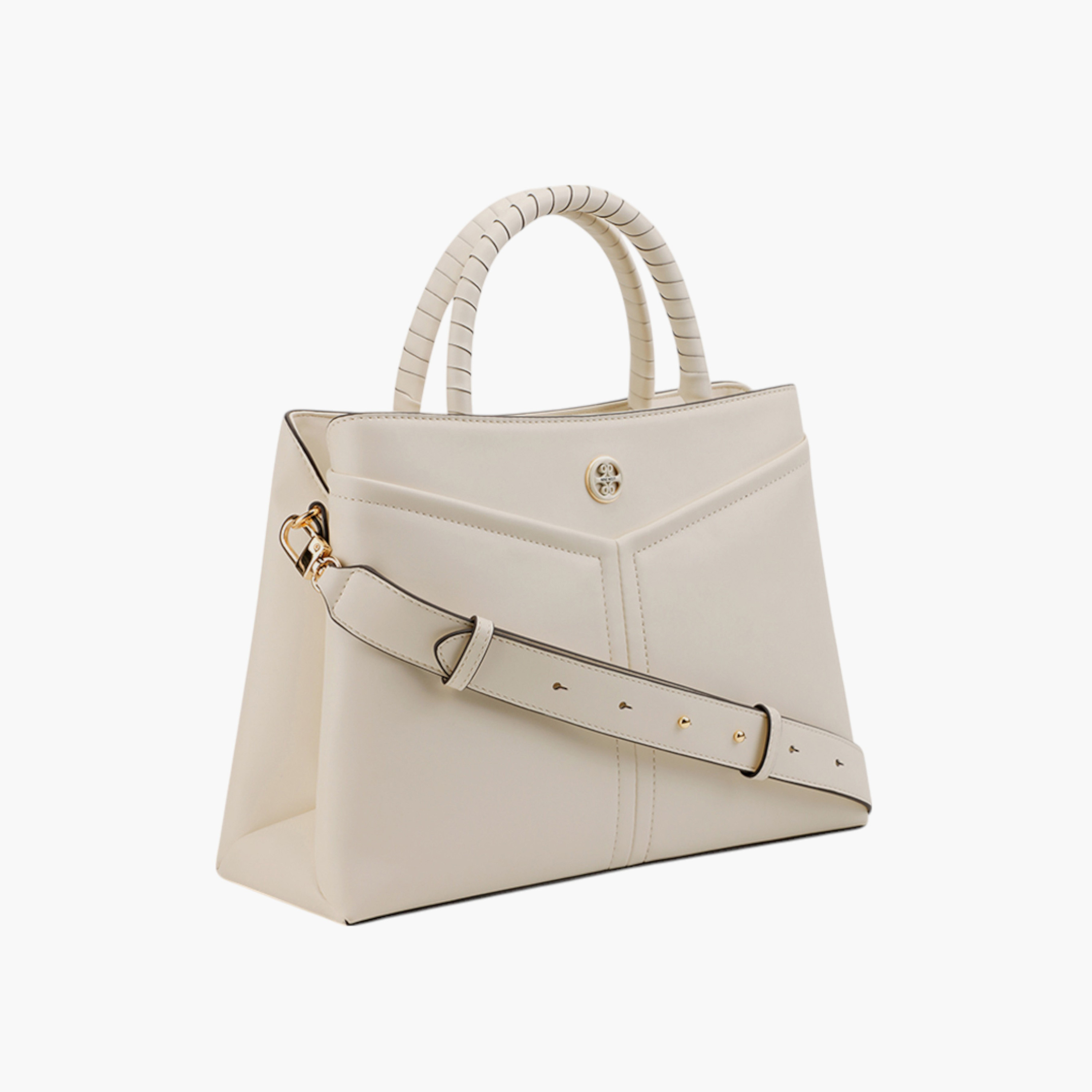 شنطة توتي بارزة الملمس بمقابض مضفّرة مزدوجة وسحّاب إغلاق من ناين ويست-women-bagsandwallets-handbags-image-2