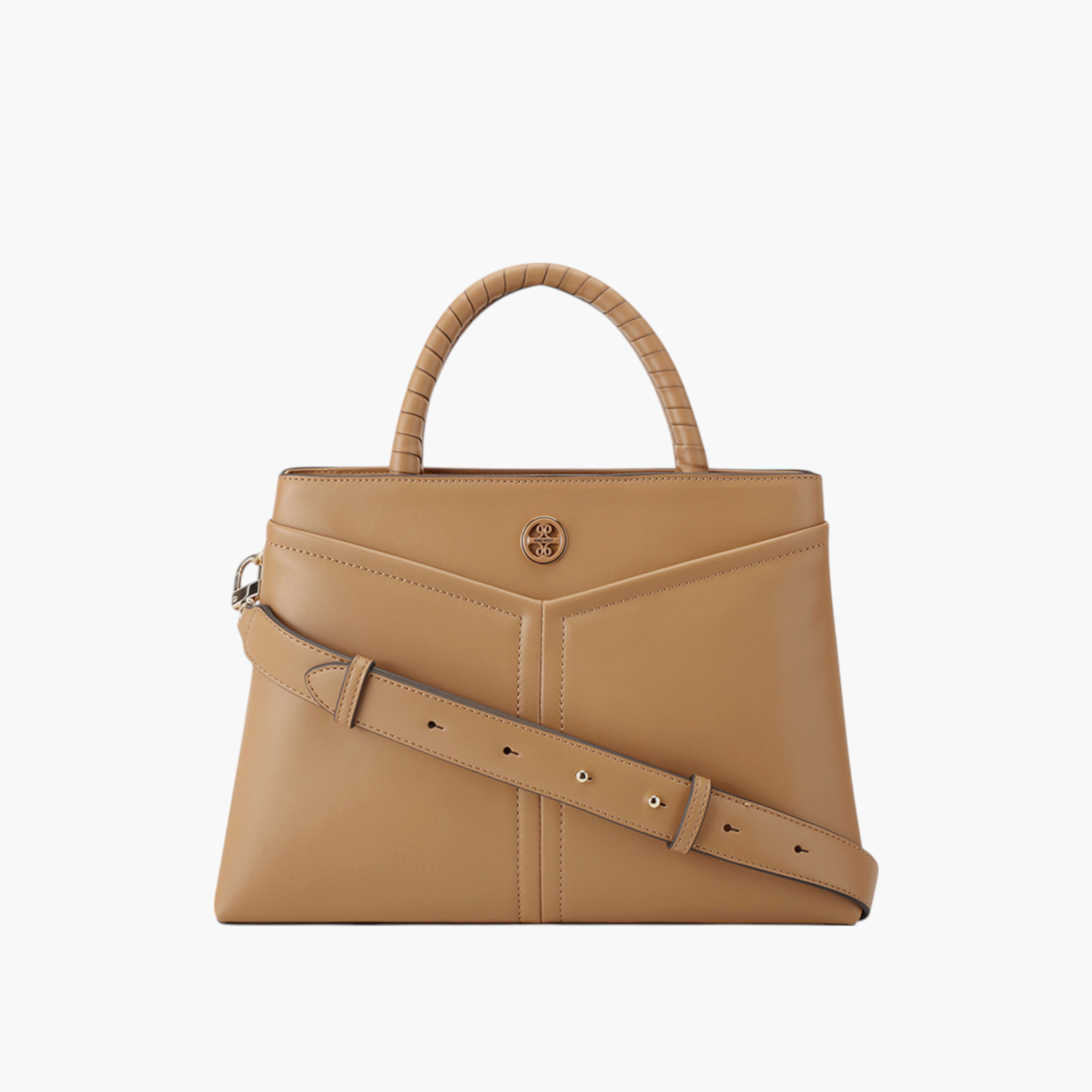 شنطة توتي بارزة الملمس بمقابض مضفّرة مزدوجة وسحّاب إغلاق من ناين ويست-women-bagsandwallets-handbags-image-5