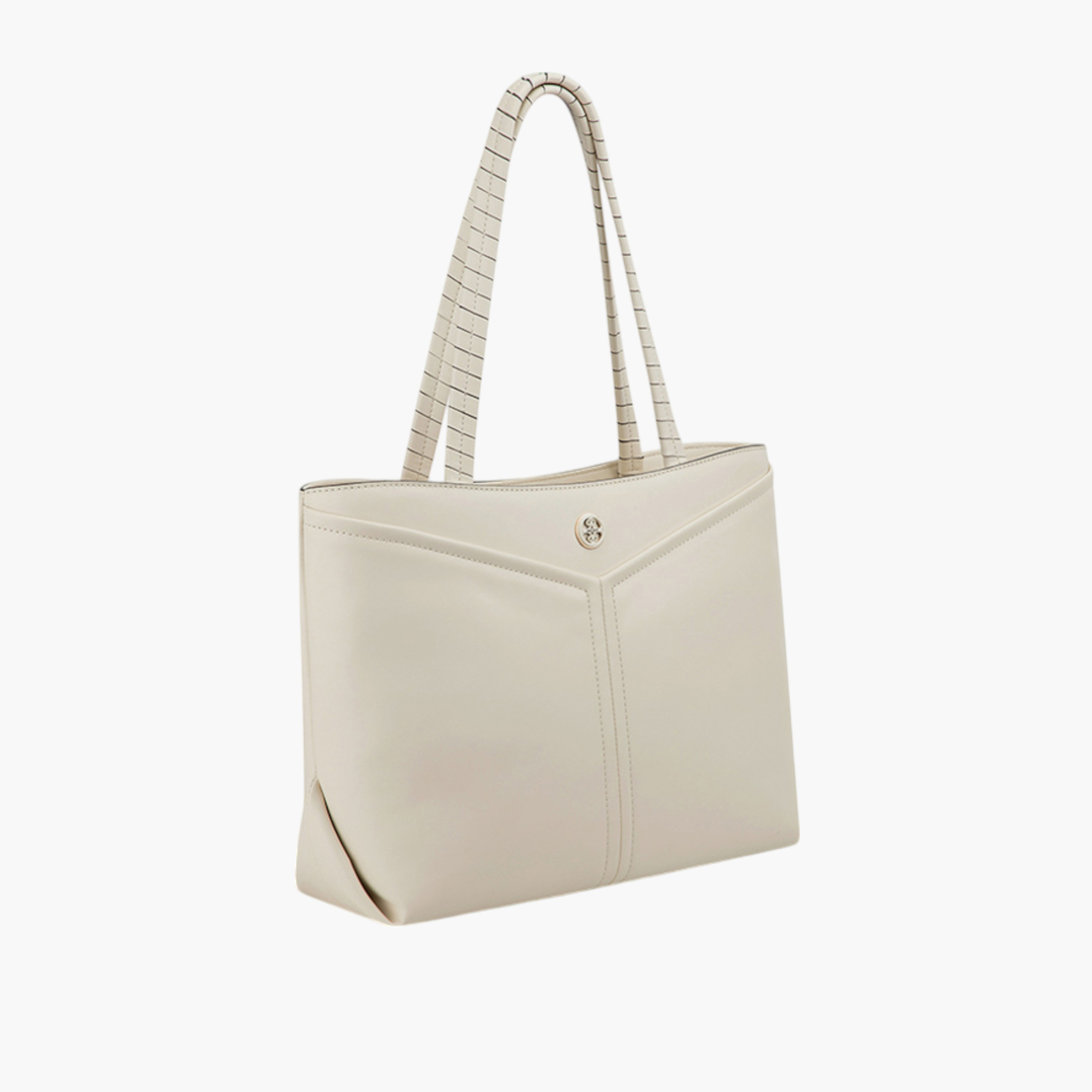 شنطة توتي سادة بمقابض مزدوجة مضفّرة وسحّاب إغلاق من ناين ويست-women-bagsandwallets-handbags-image-2
