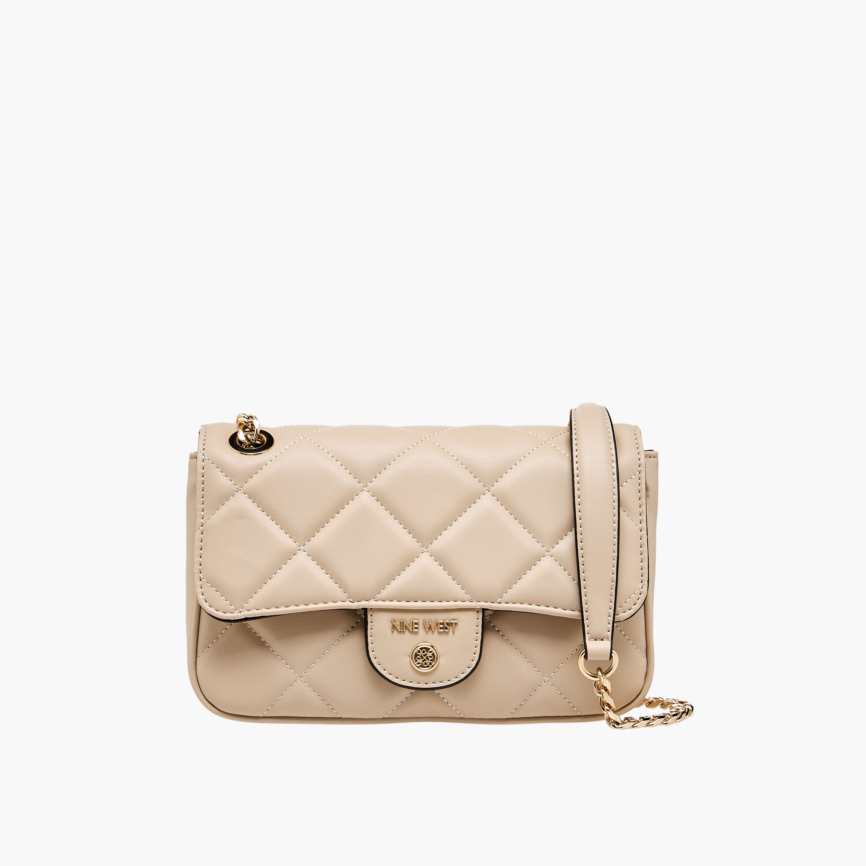 شنطة كروس مبطنة  بسلسلة حمل وزر إغلاق من ناين ويست-women-bagsandwallets-handbags-image-1