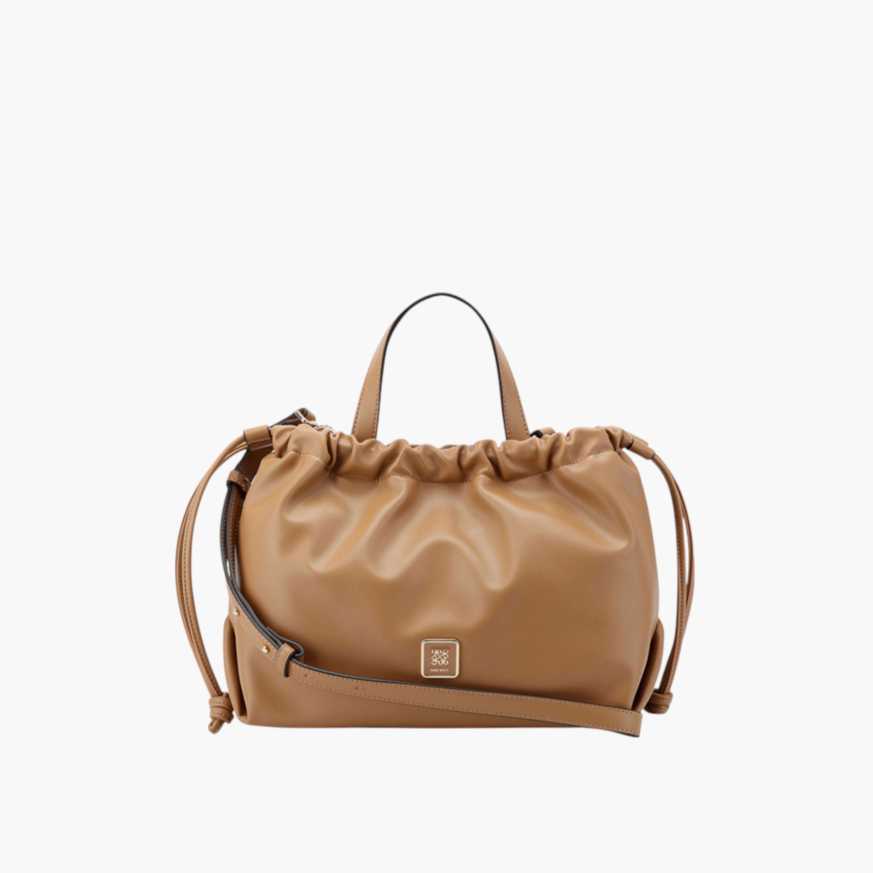 Nine West Solid Bucket Bag with Double Handle and Button Closure-women-bagsandwallets-handbags-image-1