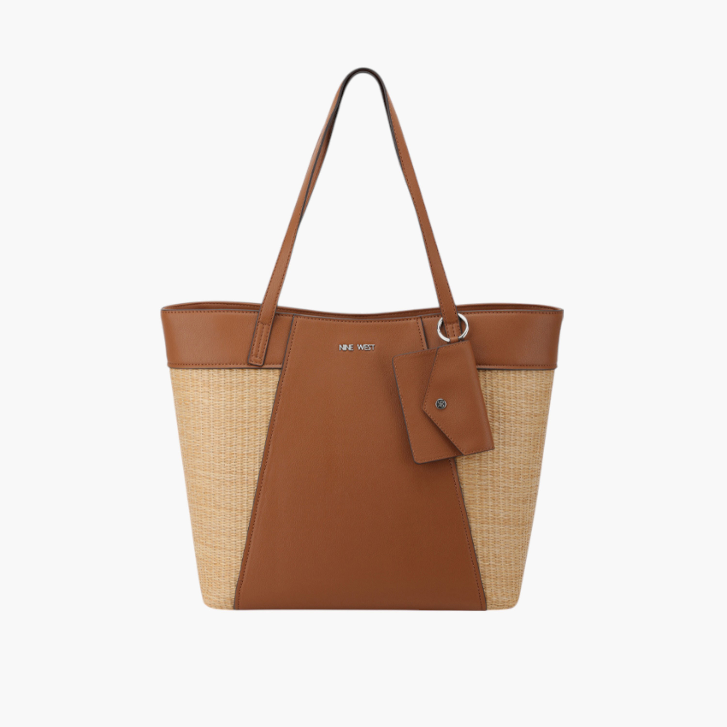 Nine West Textured Tote Bag with Double Handle and Button Closure-women-bagsandwallets-handbags-image-1