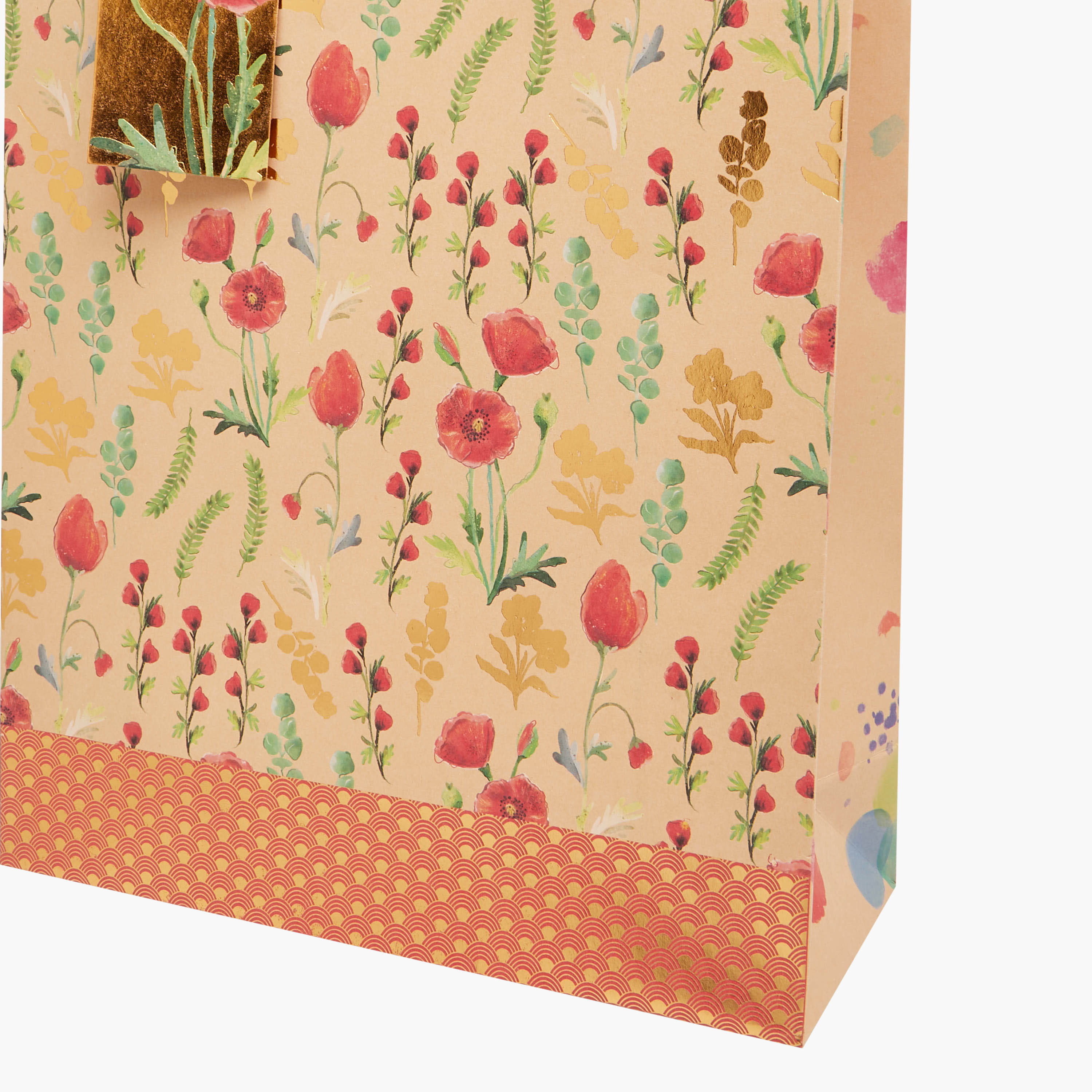 Floral Print Paper Gift Bag - 26x12x32 cms-household-giftingaccessories-giftings-image-4