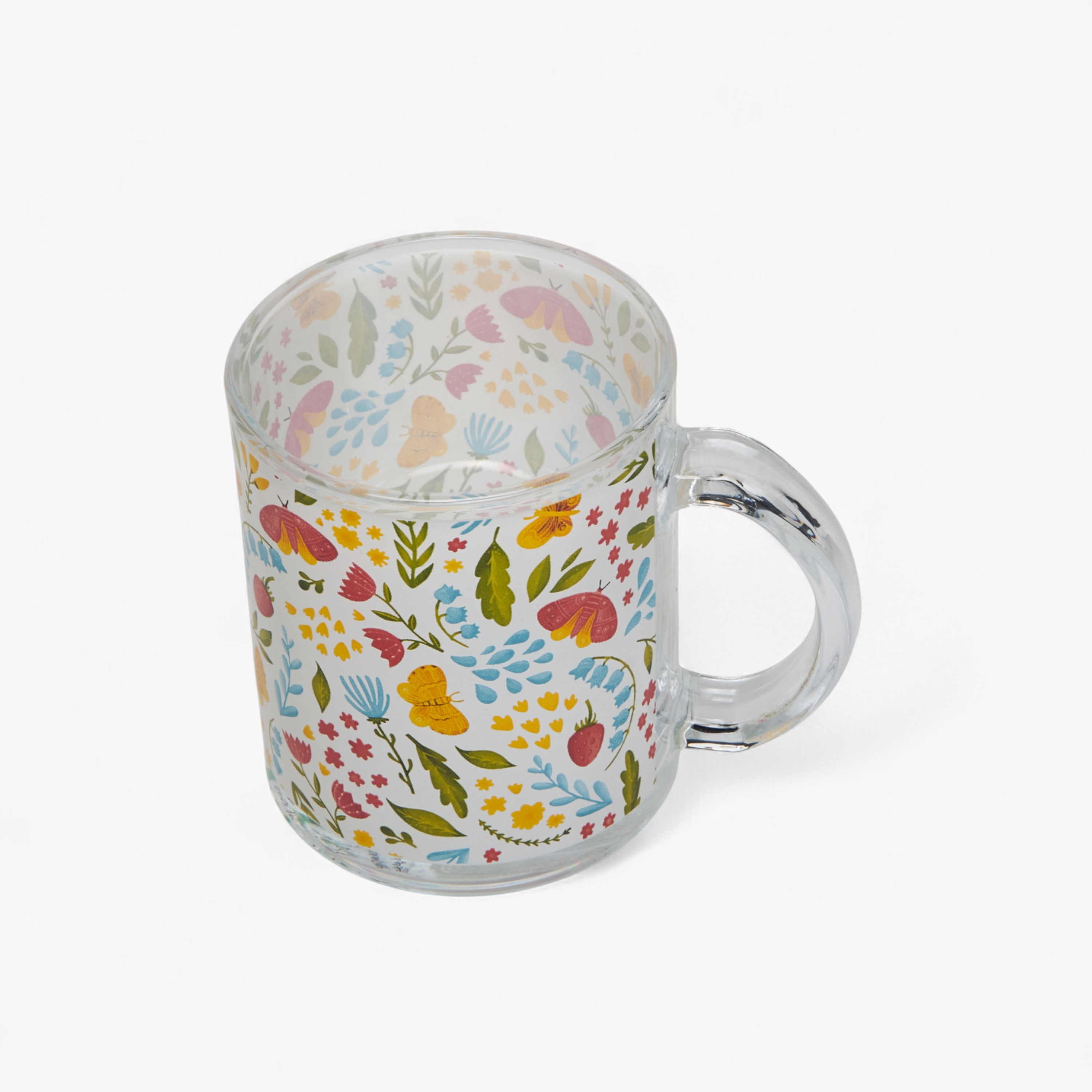 Floral Print Glass Mug with Handle - 310 ml-household-dining-teaandcoffee-mugsandcups-image-2