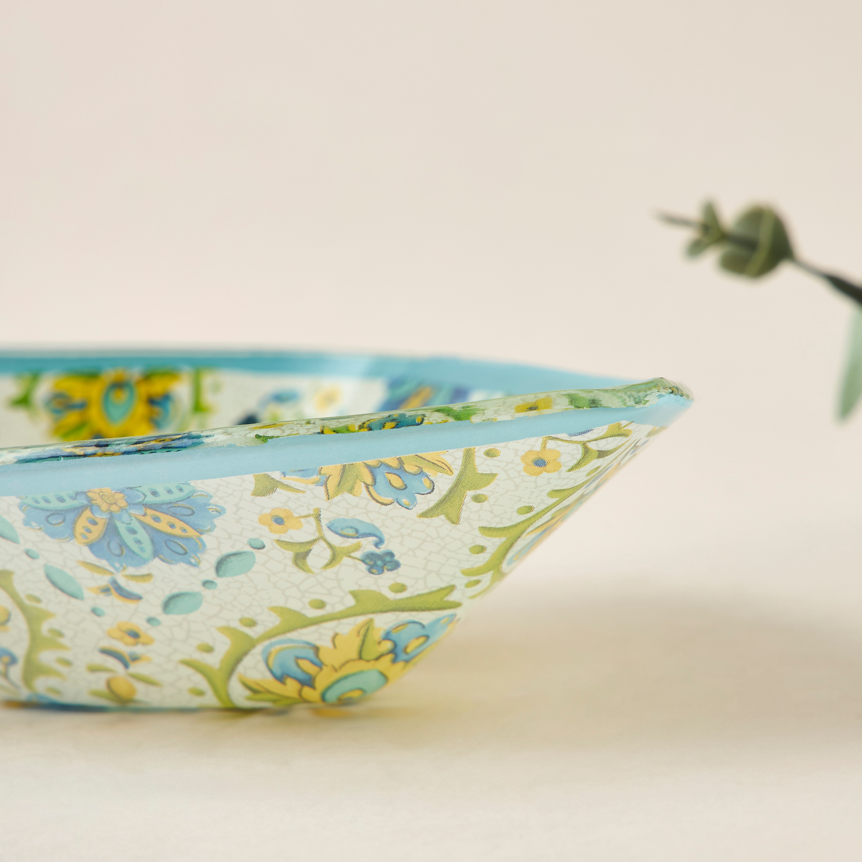 Lumira Printed Glass Serving Bowl - 14x20x4 cms-household-dining-dinnerware-bowls-image-4