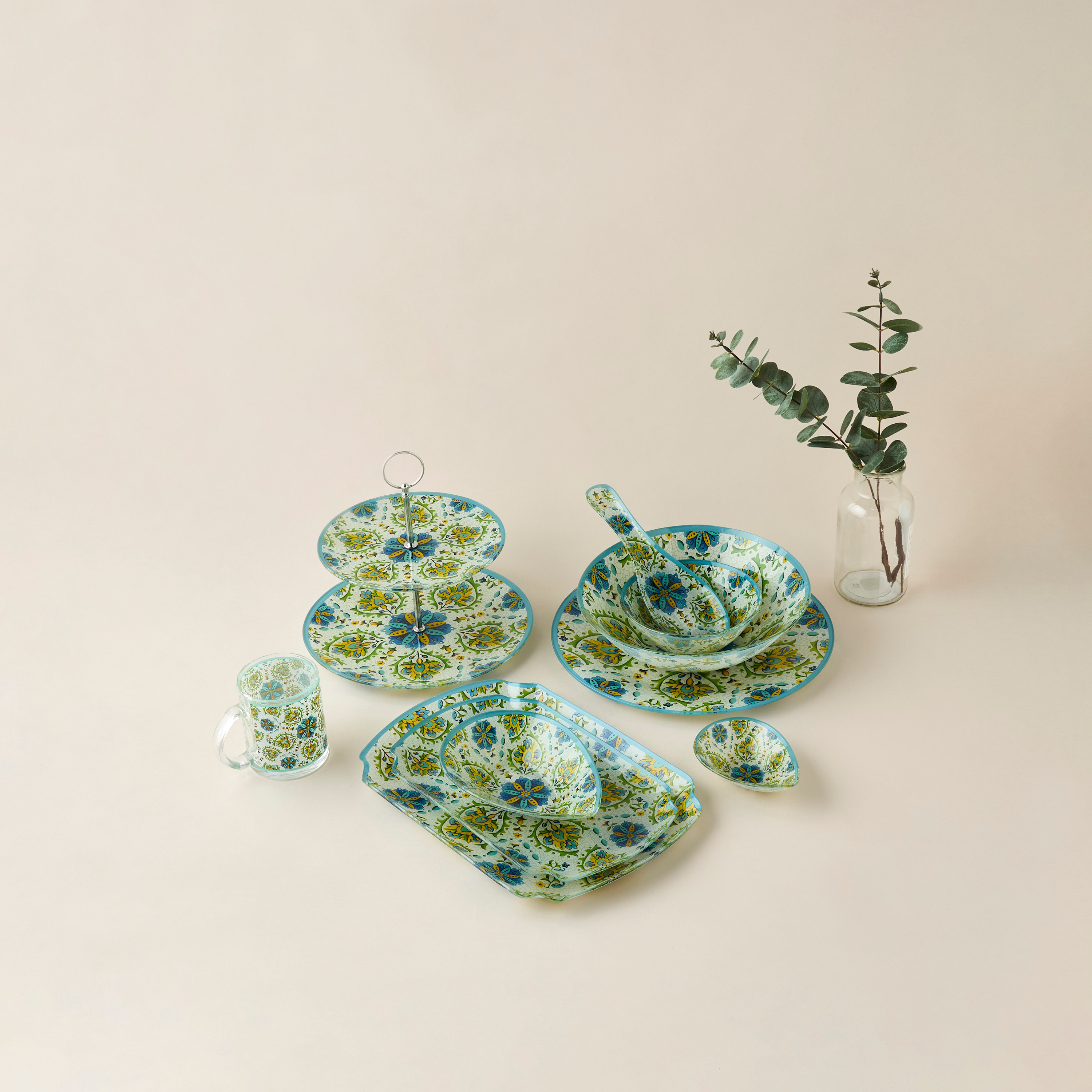 Lumira Printed Glass Serving Bowl - 14x20x4 cms-household-dining-dinnerware-bowls-image-5