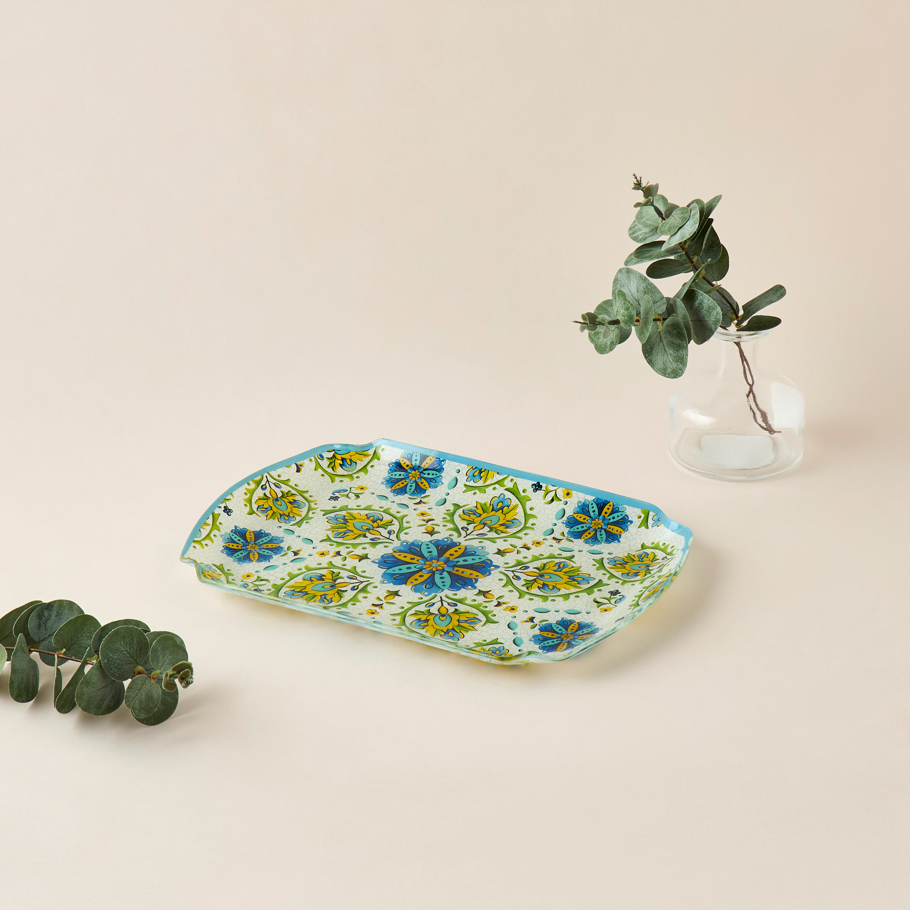 Lumira Printed Glass Serving Platter - 29x19 cms-household-dining-serveware-servingplatters-image-2