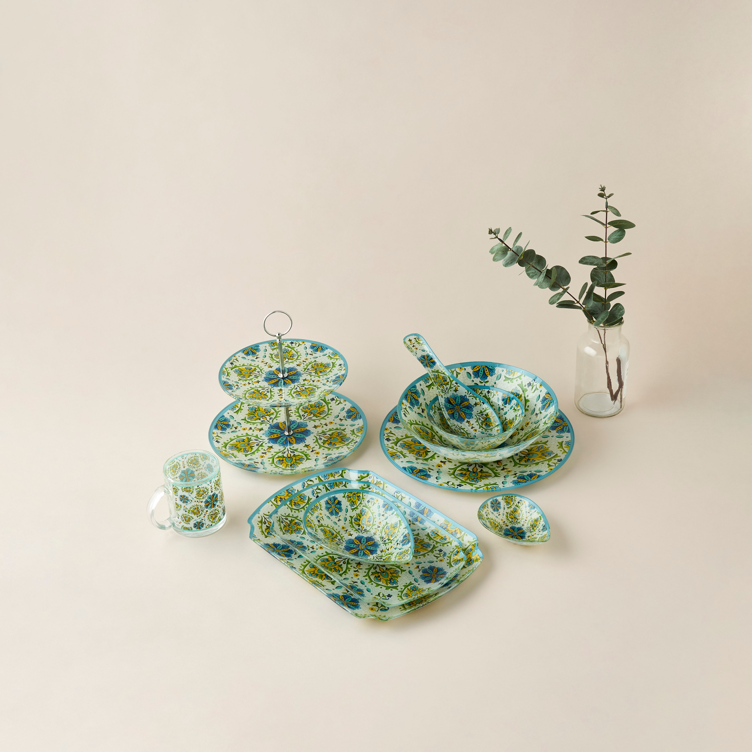 Lumira Printed Glass Serving Platter - 29x19 cms-household-dining-serveware-servingplatters-image-5