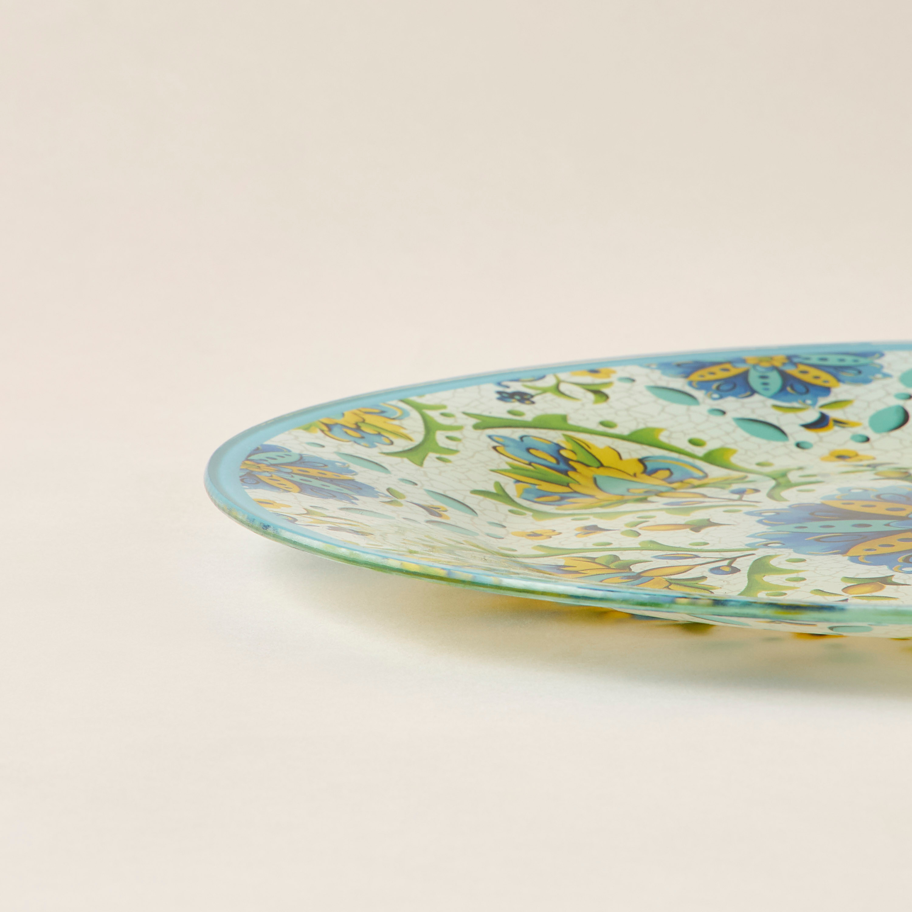 Lumira Printed Glass Serving Plate - 30 cms-household-dining-dinnerware-plates-image-4
