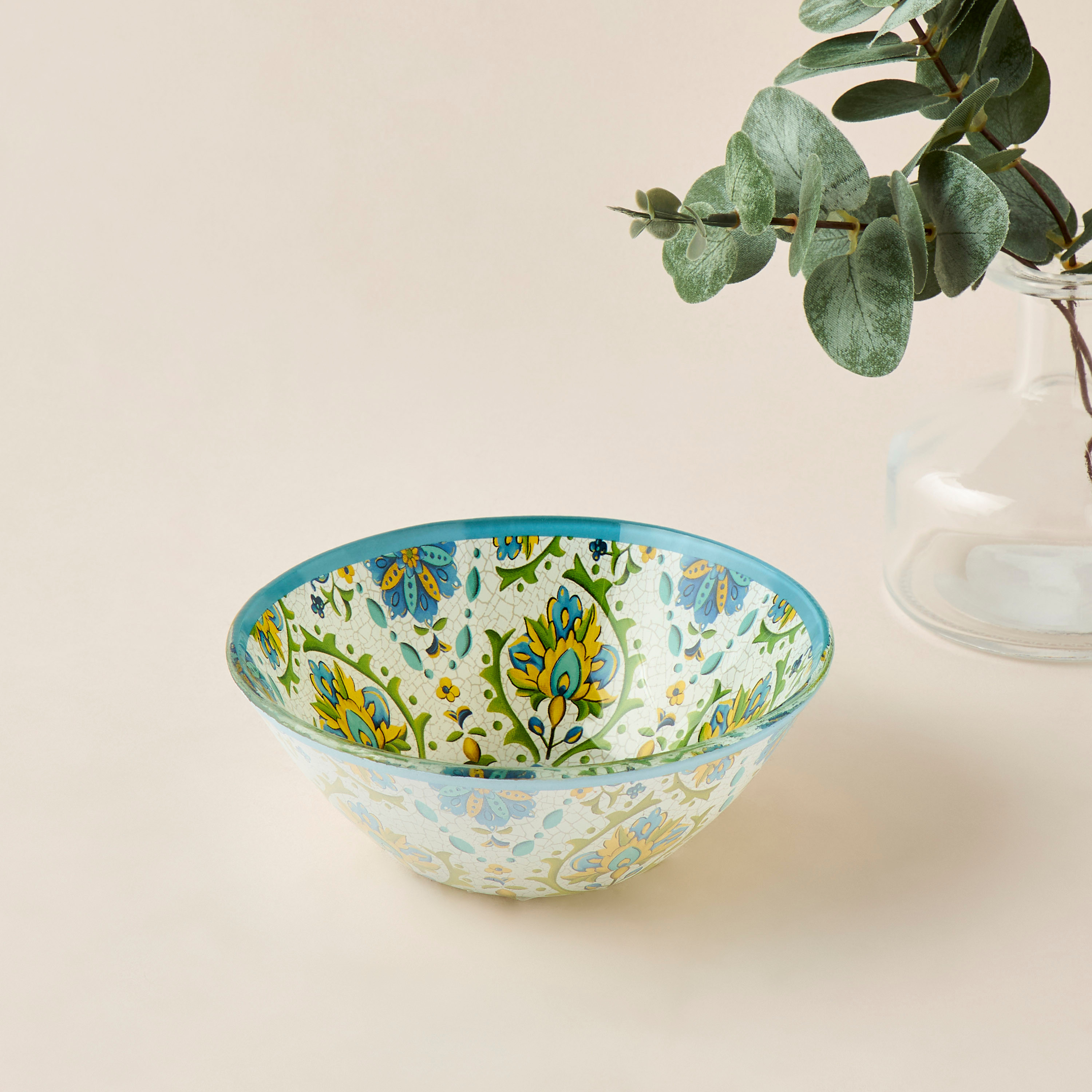 Lumira Printed Glass Serving Bowl - 15 cms-household-dining-dinnerware-bowls-image-1