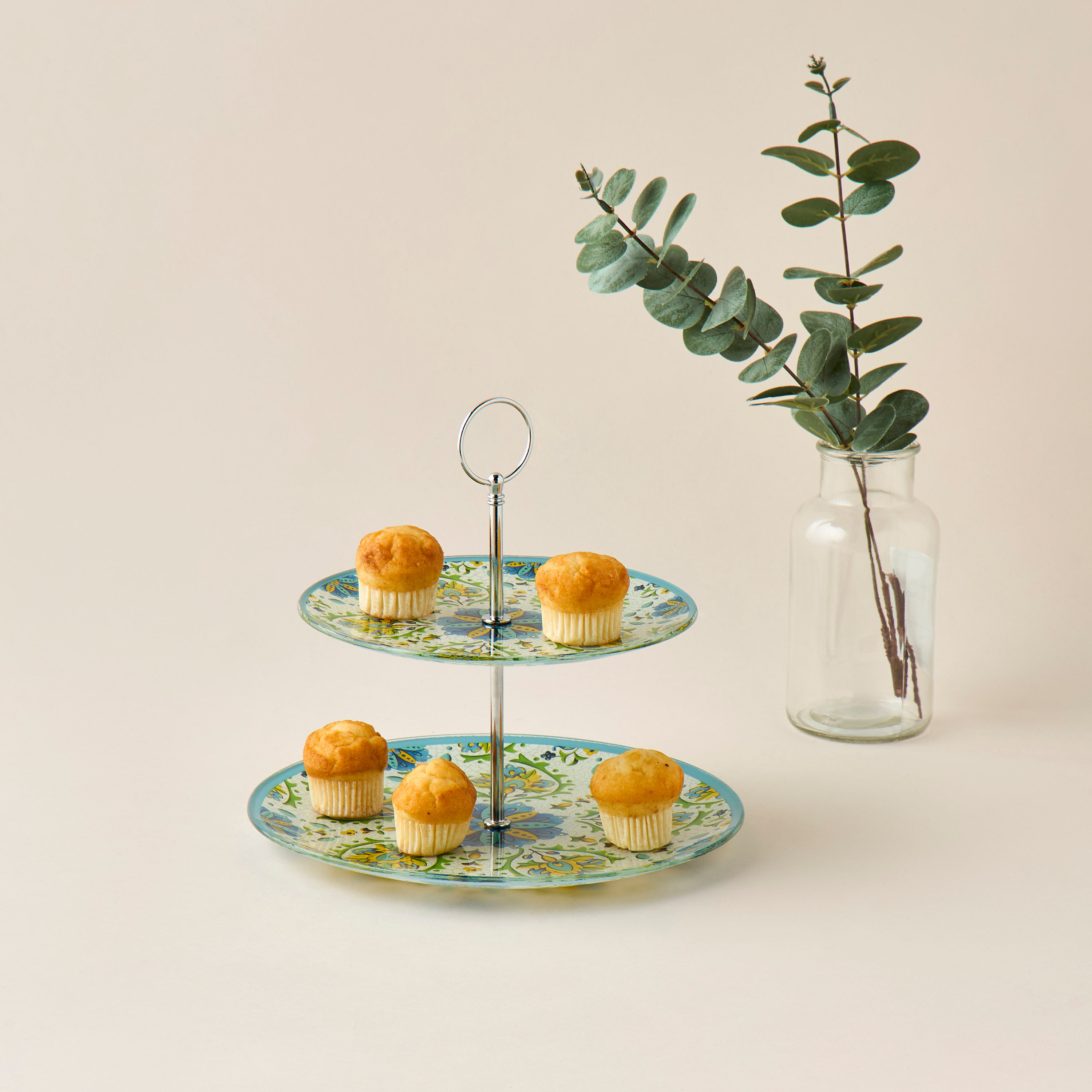 Lumira Printed 2-Tier Glass Cake Stand - 25 cms-household-dining-serveware-cakestands-image-2
