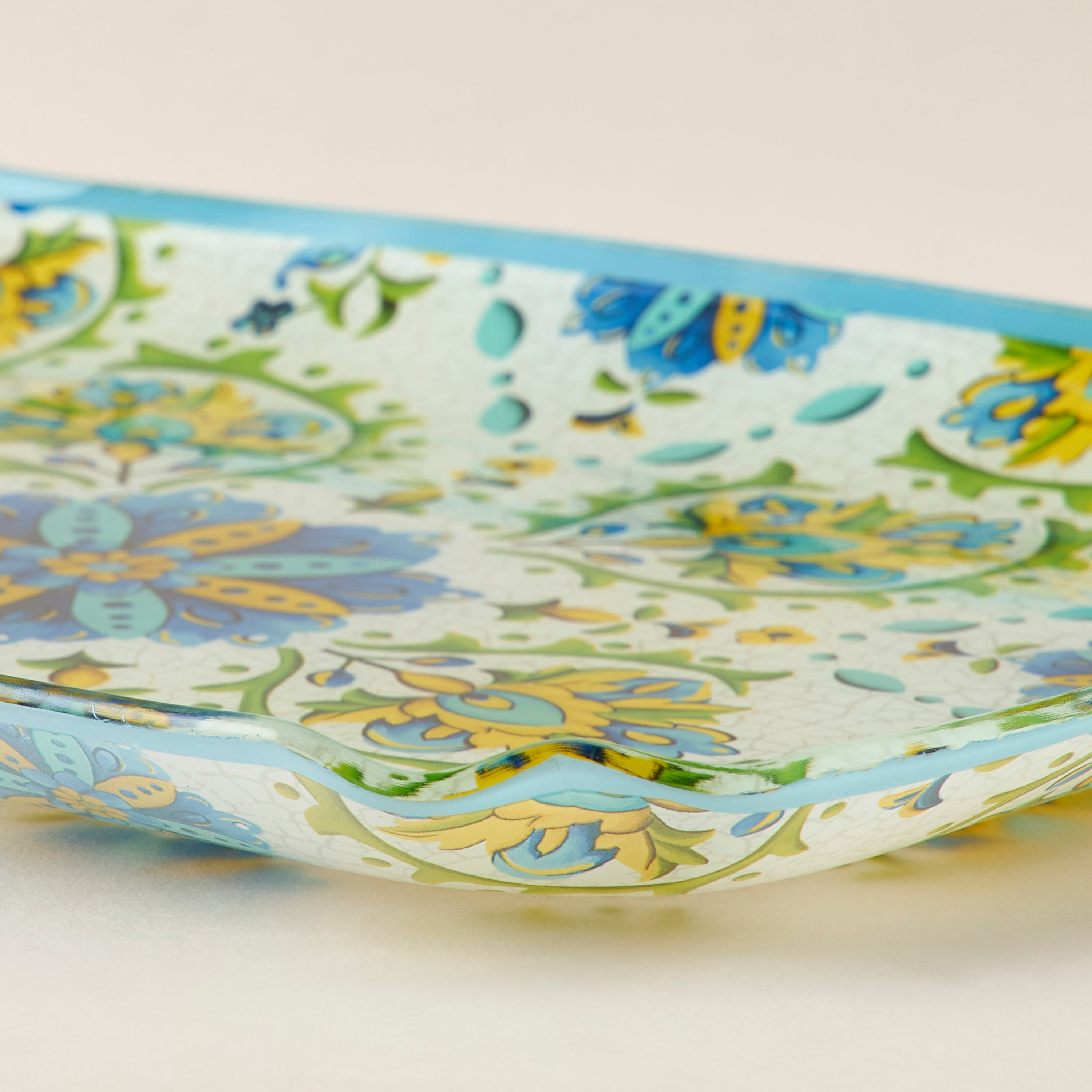 Lumira Printed Glass Serving Platter - 33x23 cms-household-dining-serveware-servingplatters-image-4