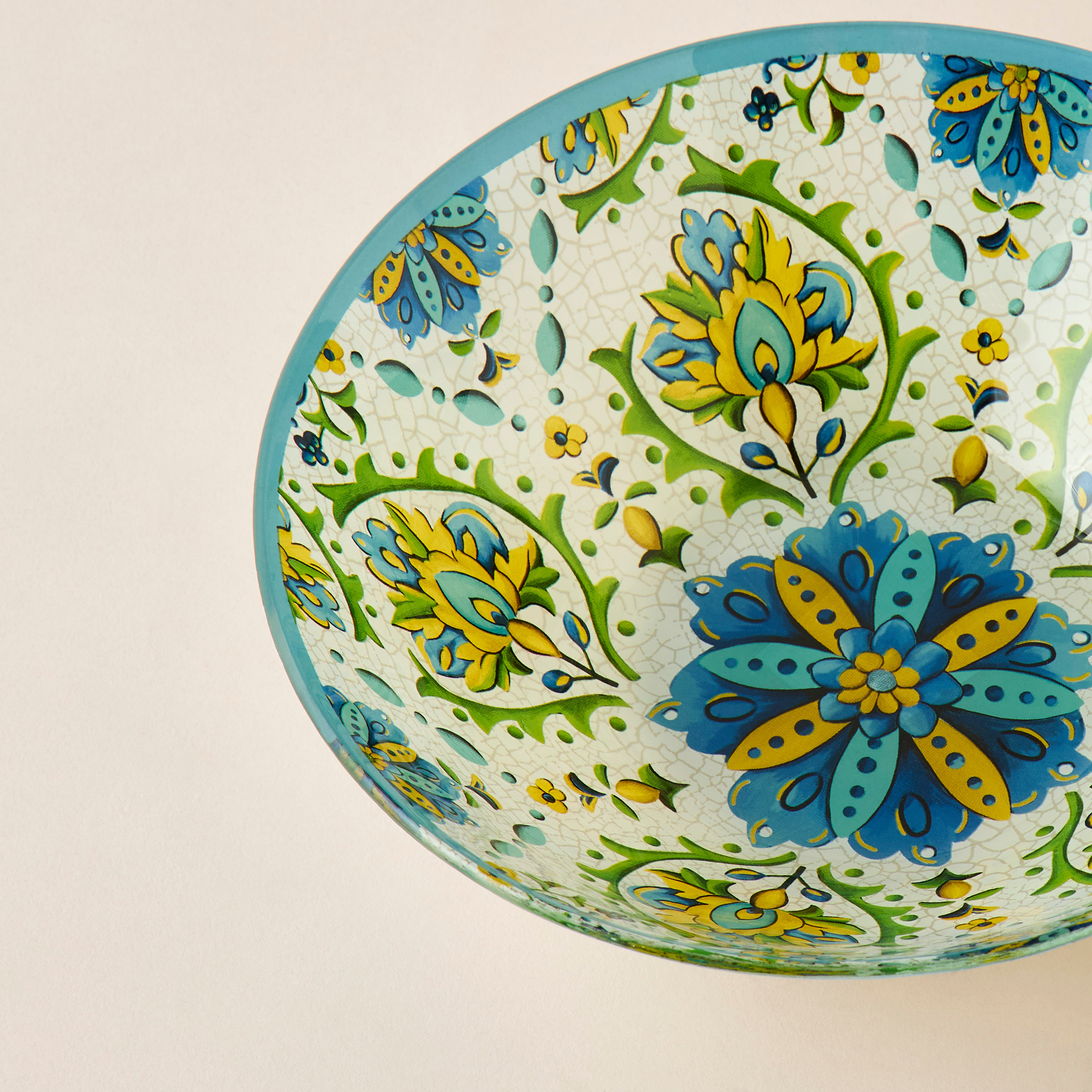 Lumira Printed Glass Serving Bowl - 24 cms-household-dining-dinnerware-bowls-image-3