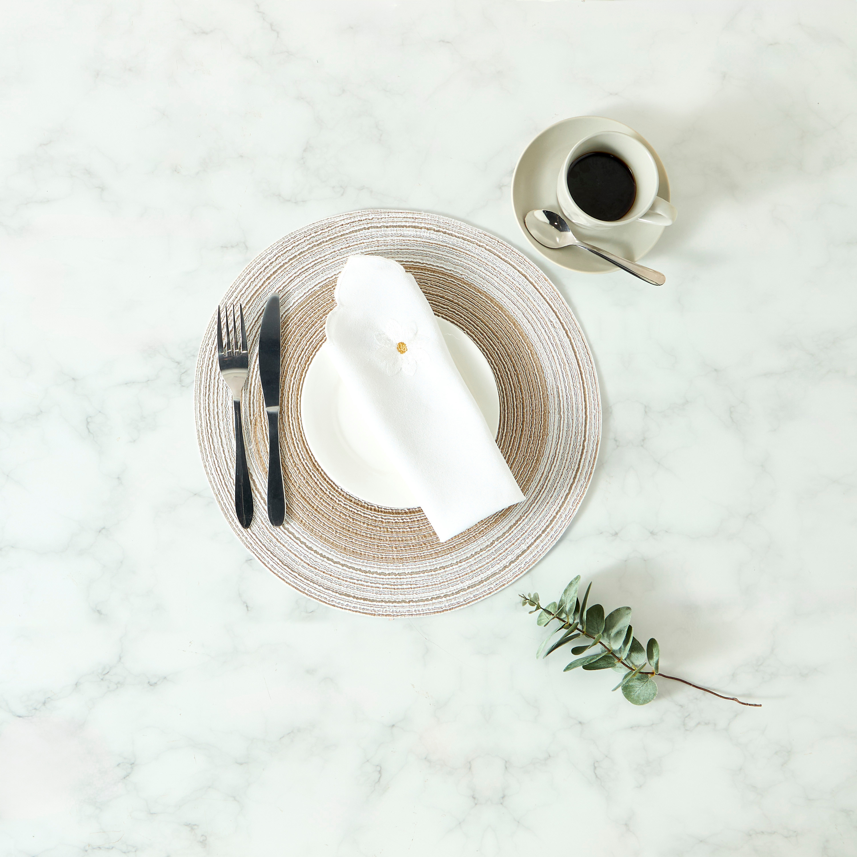 Spiral Textured 4-Piece Round Placemat Set - 38 cms-household-dining-tablelinen-placemats-image-2