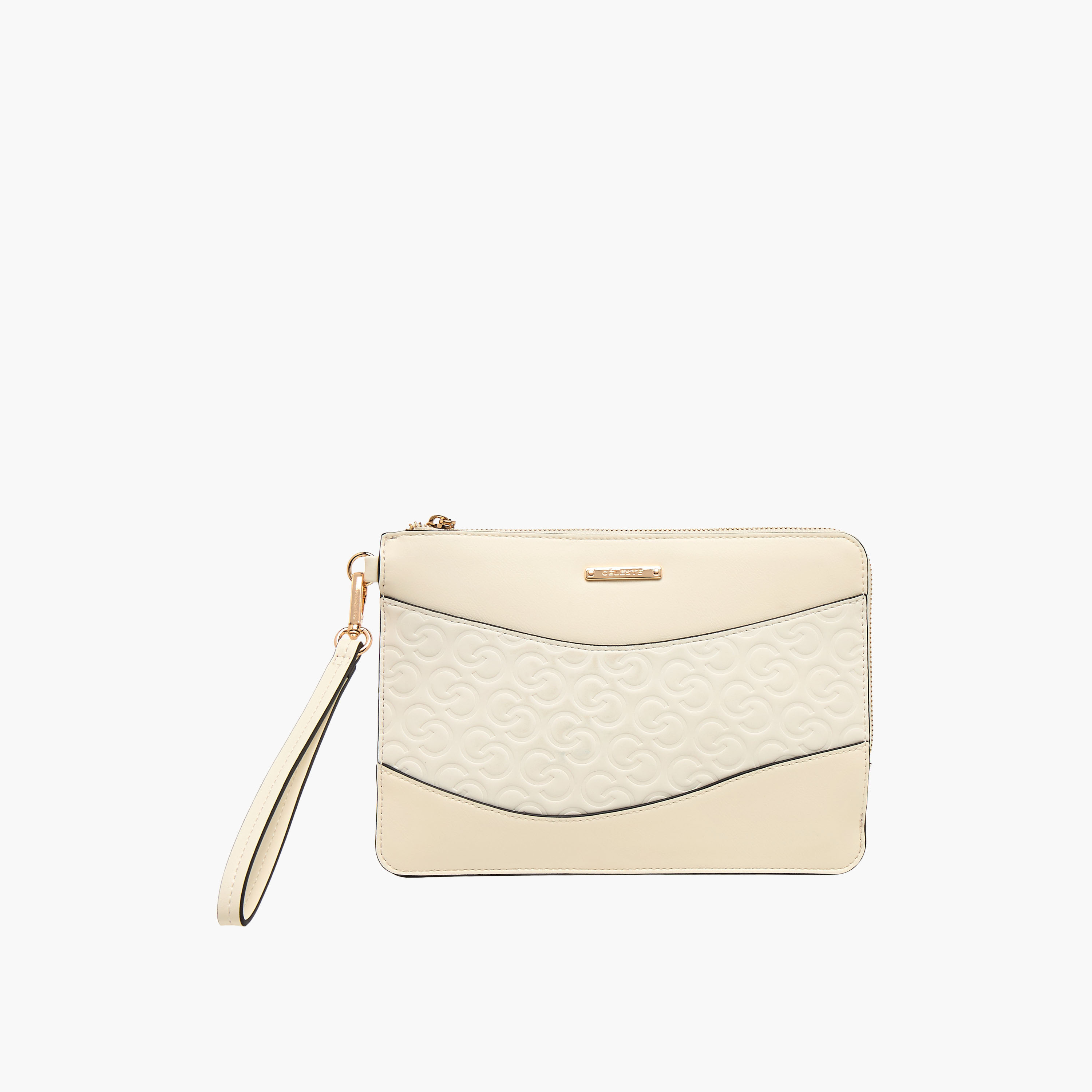 Celeste Monogram Embossed Clutch with Zip Closure-women-bagsandwallets-handbags-image-1