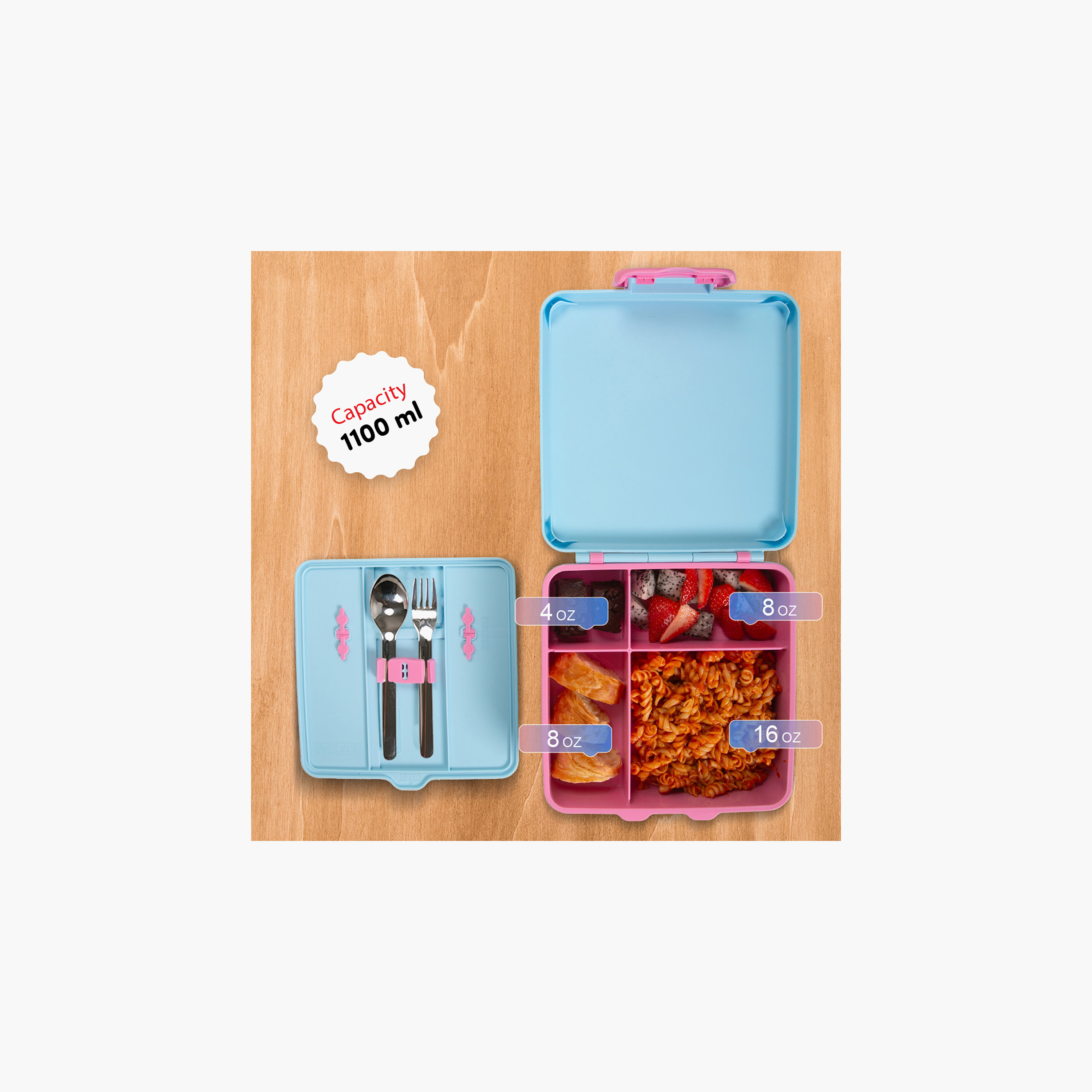 طقم شنطة غداء وقارورة مياه 5 قطع بطبعات من إيزي كيدز-school-lunchessentials-lunchboxes-image-4