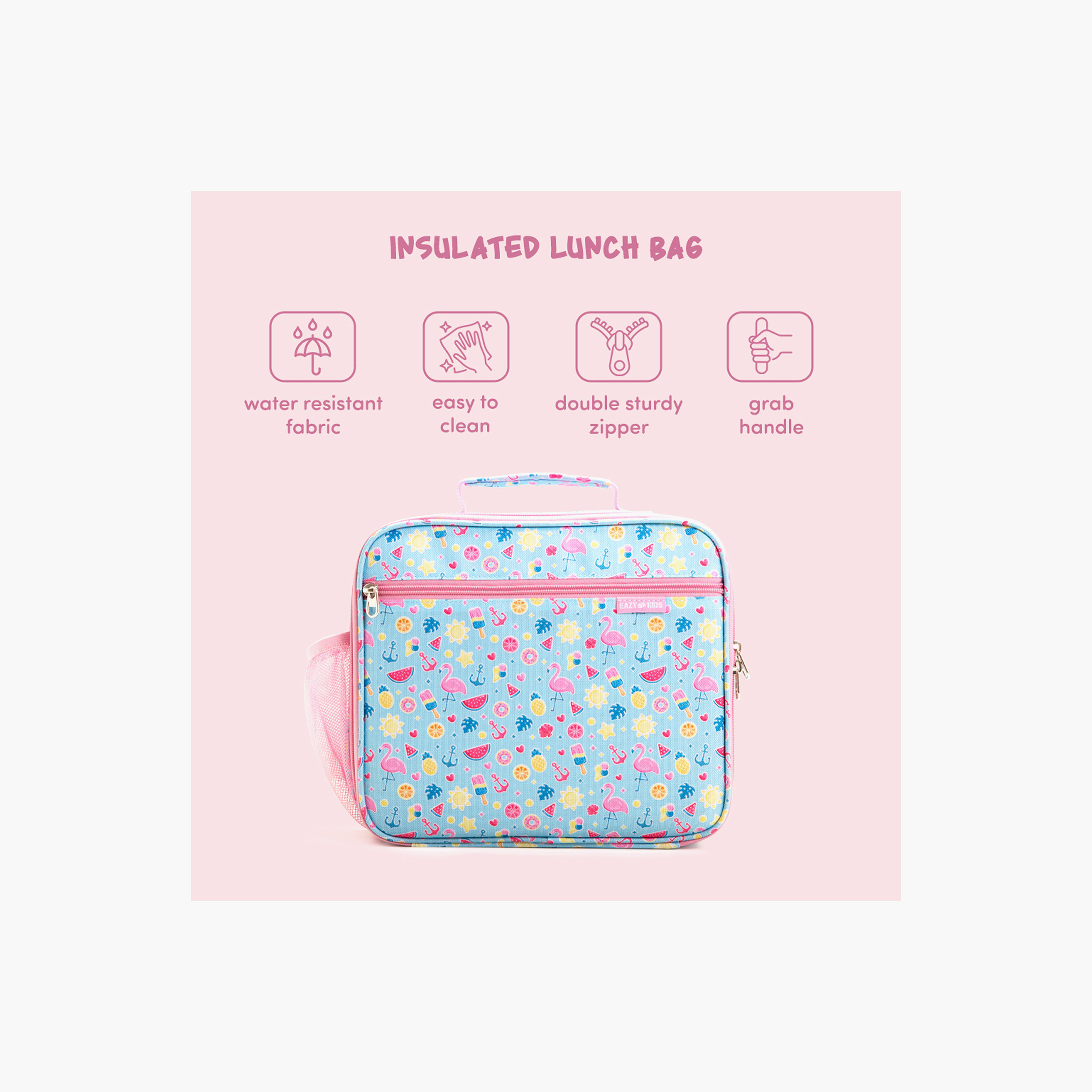 طقم شنطة غداء وقارورة مياه 5 قطع بطبعات من إيزي كيدز-school-lunchessentials-lunchboxes-image-8