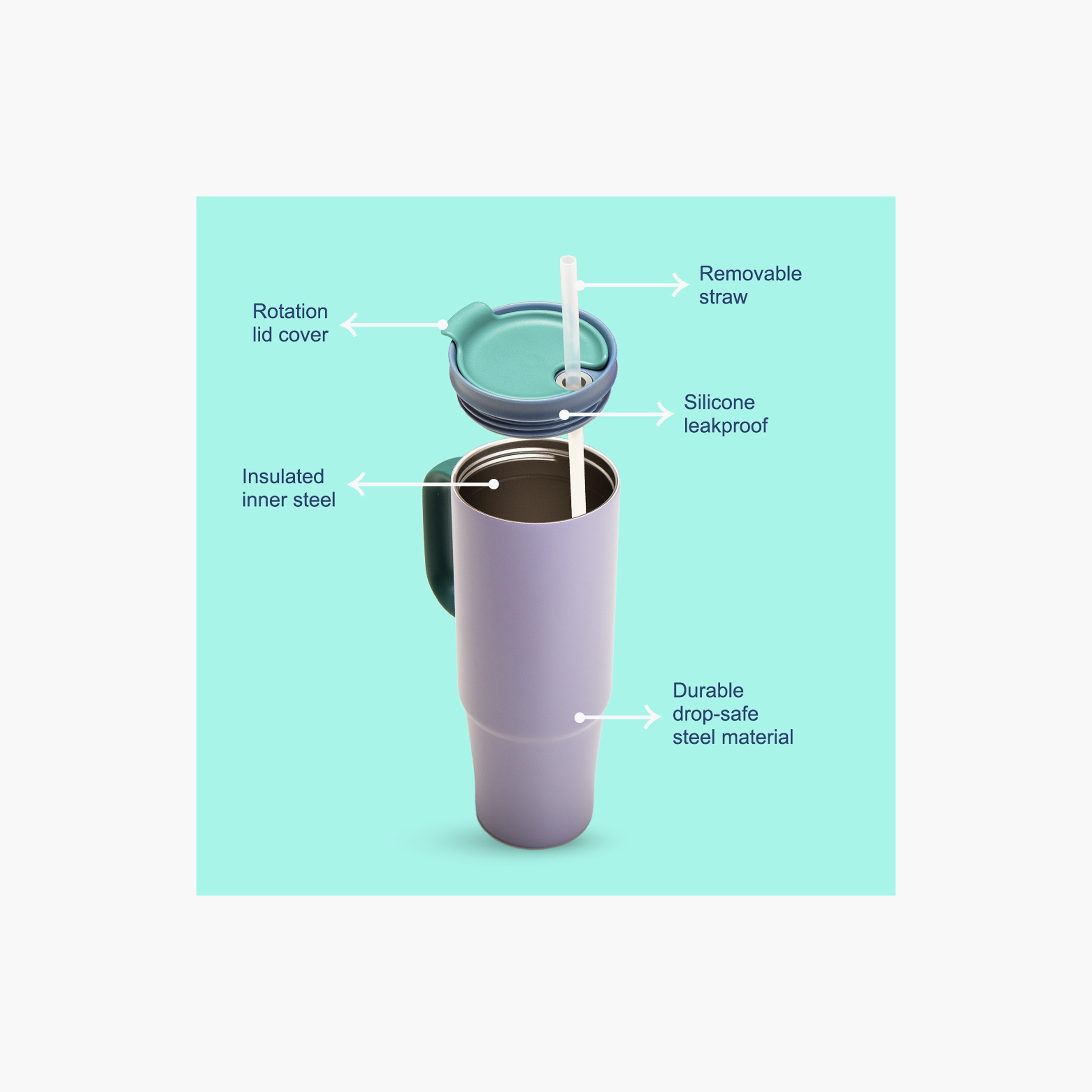 Eazy Kids Double Wall Stainless Steel Sipper Travel Tumbler with Lid - 900 ml-school-waterbottles-image-3
