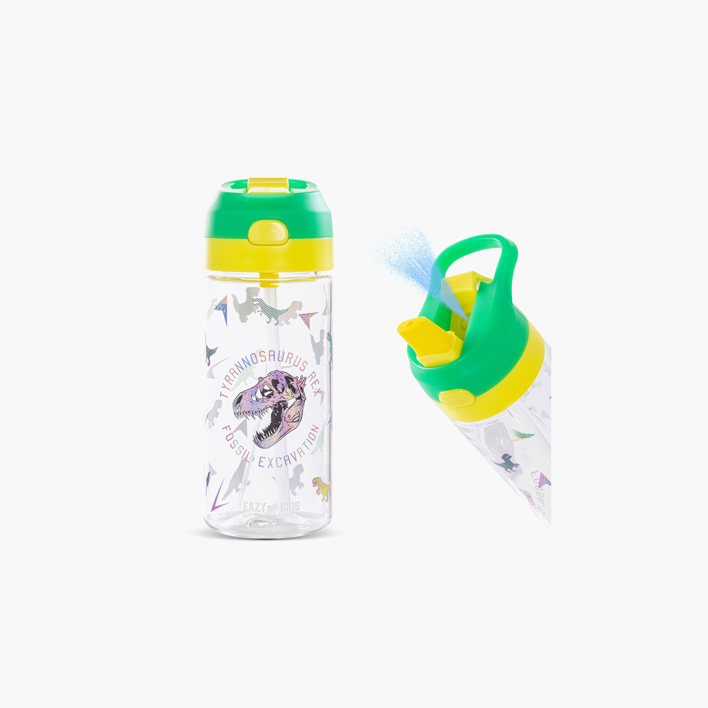 Eazy Kids Dinosaur Print Sipper Water Bottle with Spray Nozzle and Handle - 500 ml-school-waterbottles-image-3