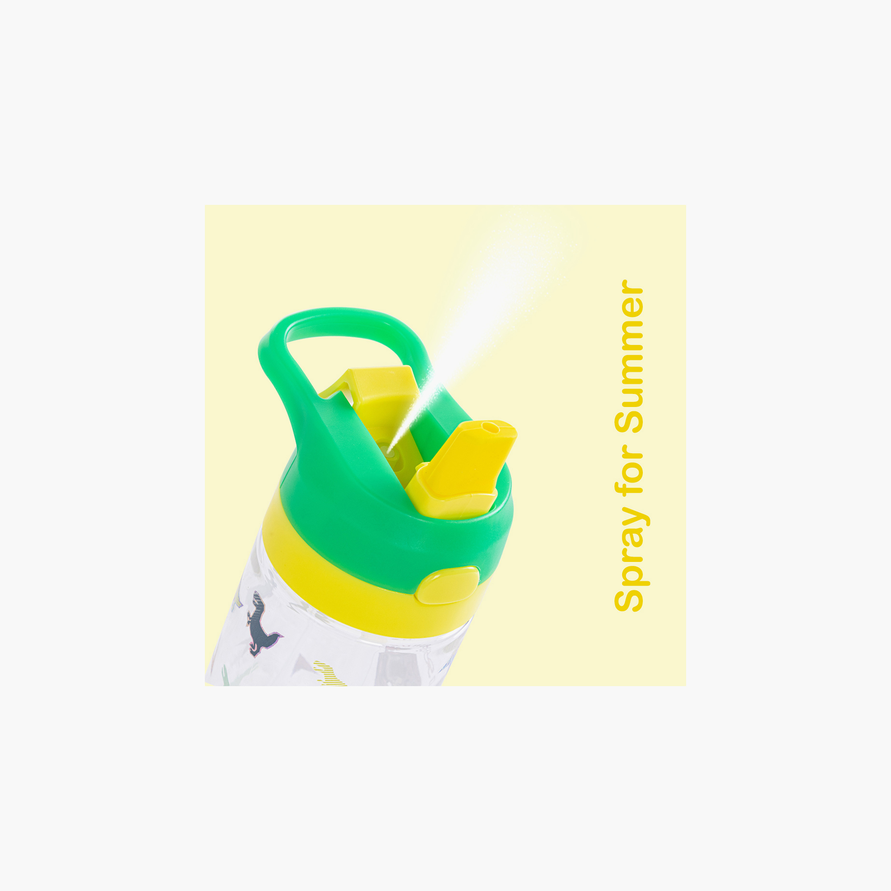 Eazy Kids Dinosaur Print Sipper Water Bottle with Spray Nozzle and Handle - 500 ml-school-waterbottles-image-4
