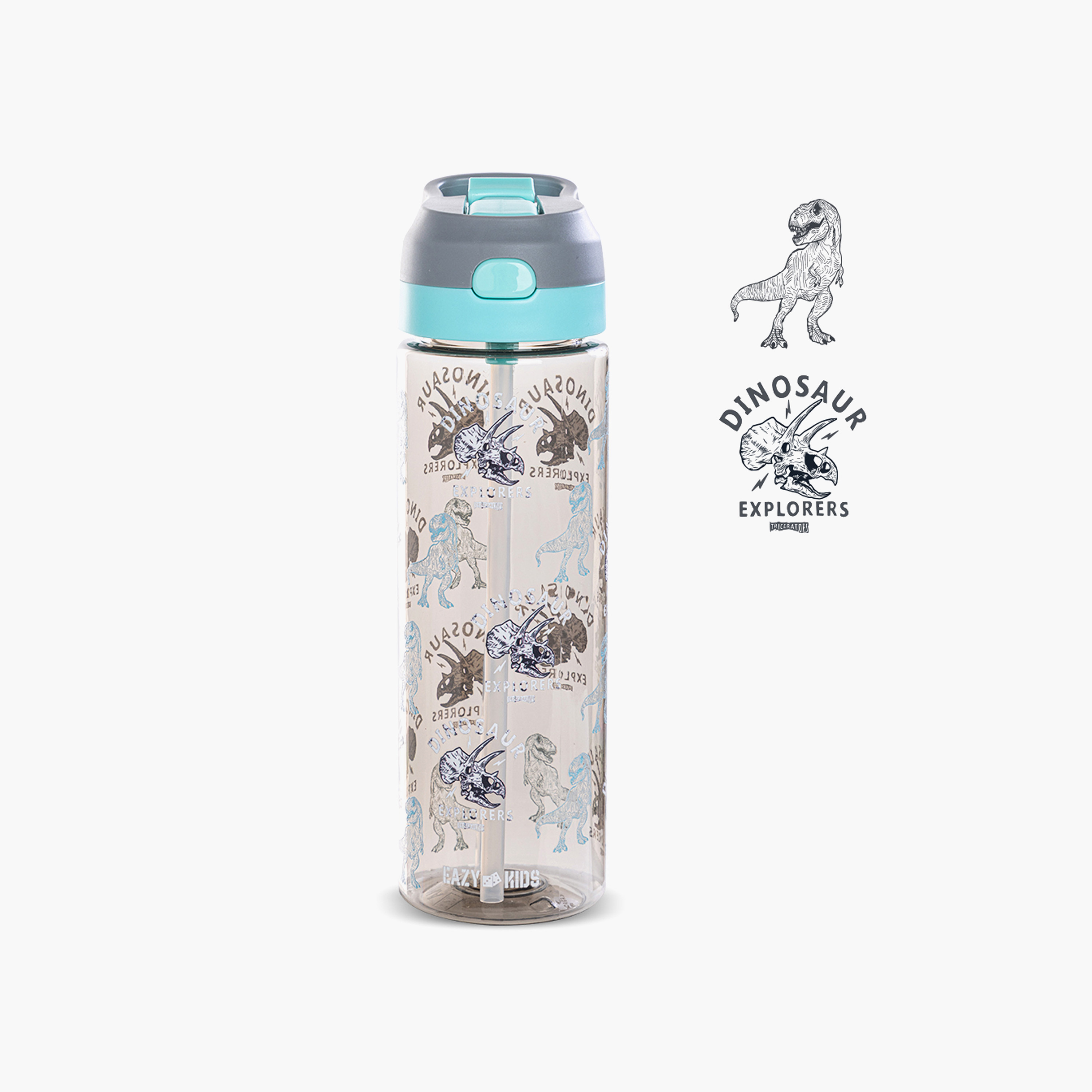 Eazy Kids Dinosaur Print Sipper Water Bottle with Spray Nozzle and Handle - 750 ml-school-waterbottles-image-4