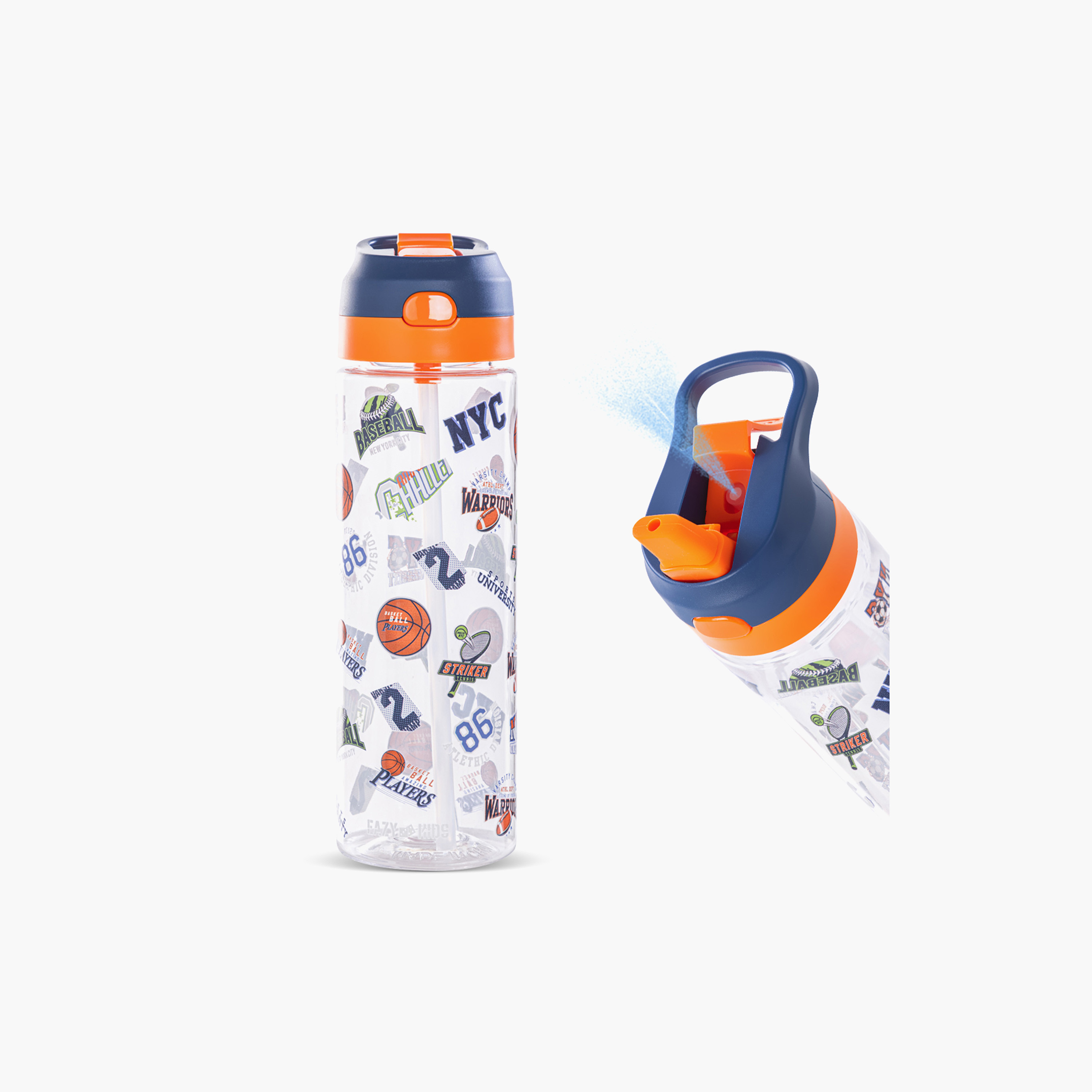 Eazy Kids Printed Sipper Water Bottle with Spray Nozzle and Handle - 750 ml-school-waterbottles-image-4