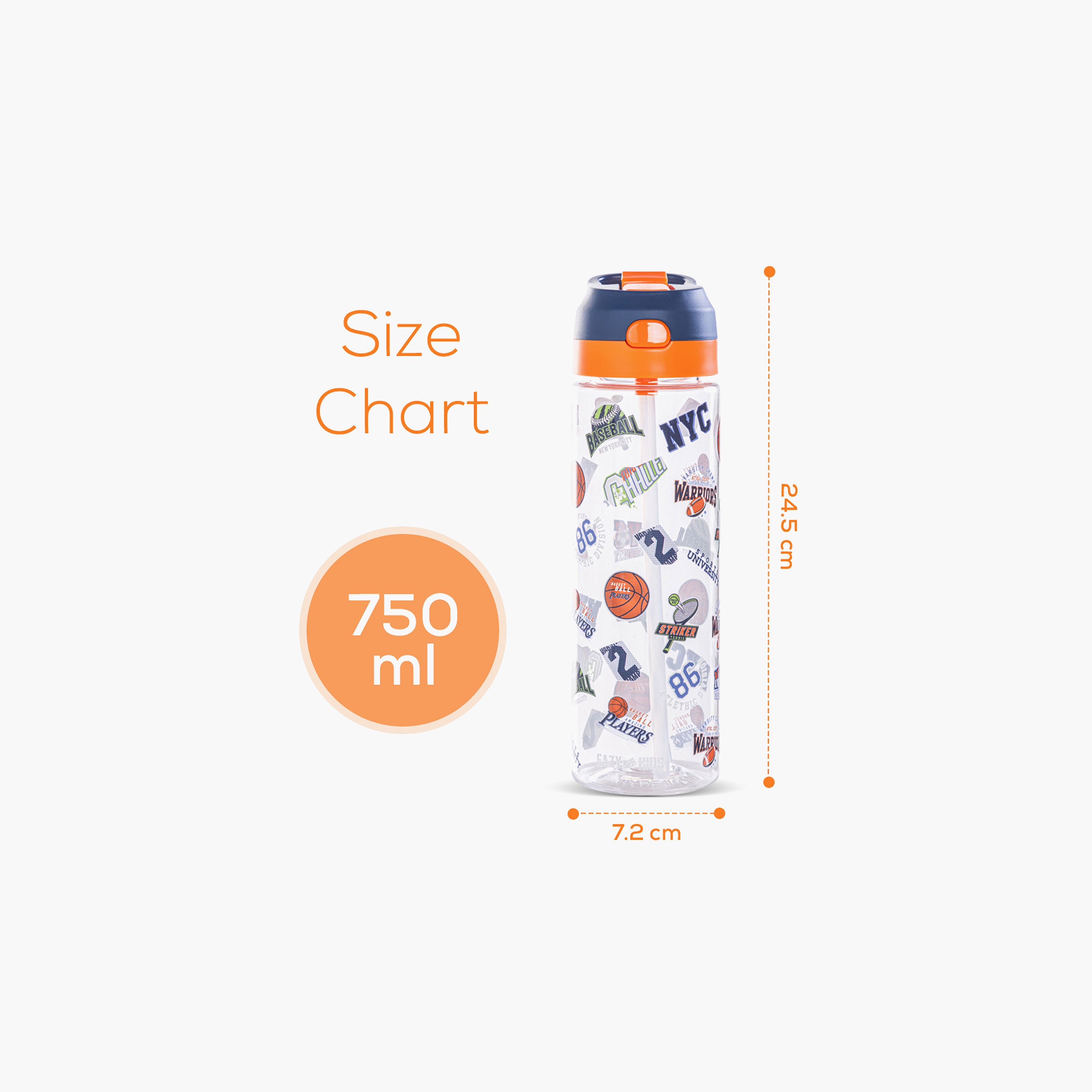 Eazy Kids Printed Sipper Water Bottle with Spray Nozzle and Handle - 750 ml-school-waterbottles-image-8