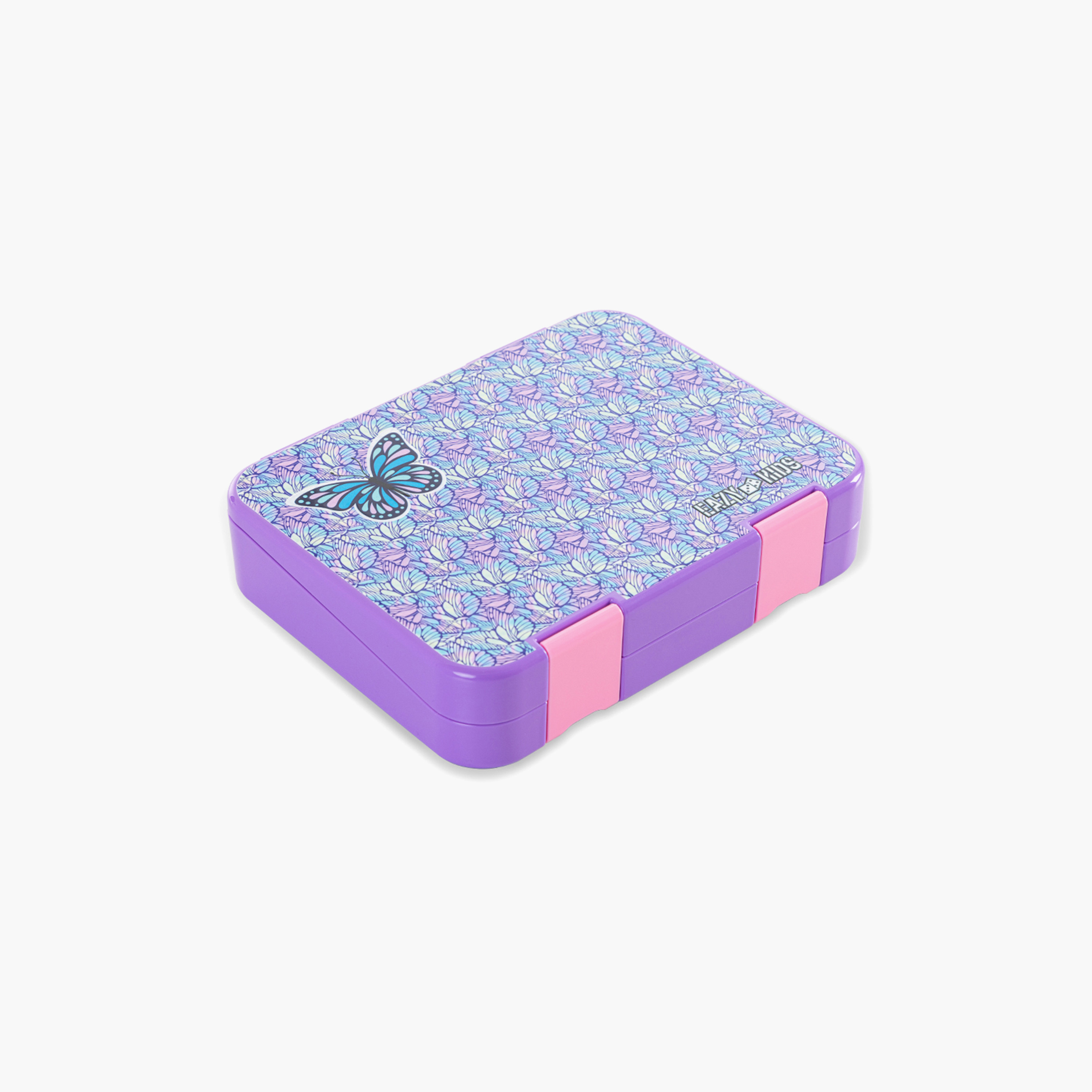 Eazy Kids 6 & 4 Convertible Bento Lunch Box with Accessories - 1160 ml - Butterfly - Purple-school-lunchessentials-lunchboxes-image-3
