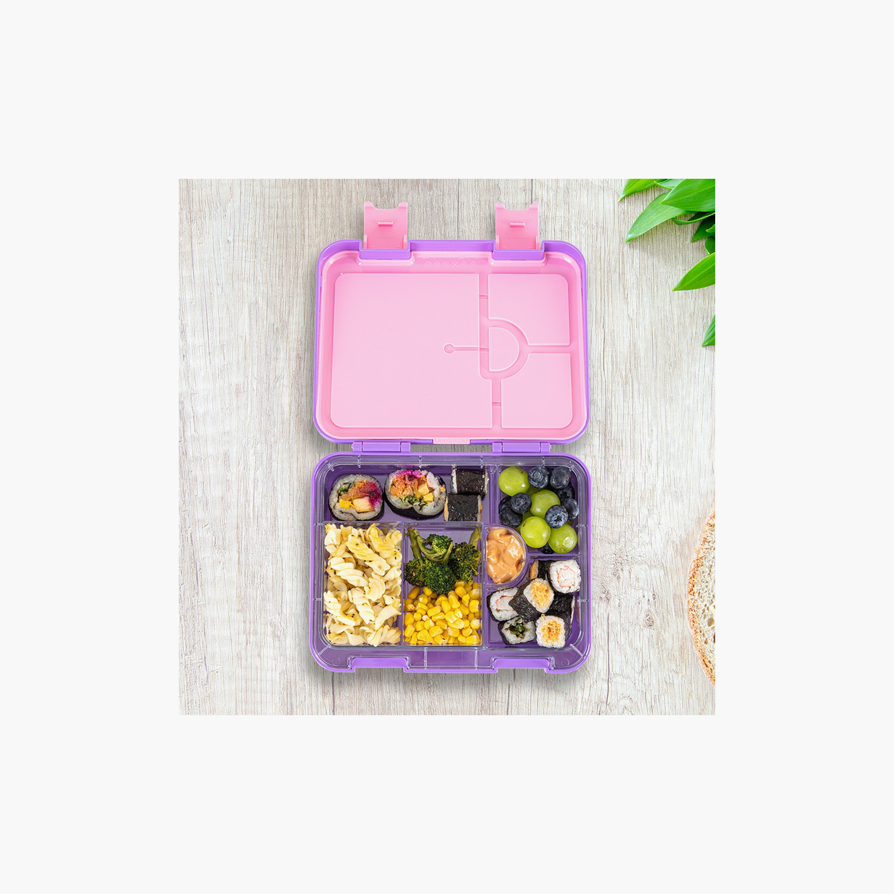 Eazy Kids 6 & 4 Convertible Bento Lunch Box with Accessories - 1160 ml - Butterfly - Purple-school-lunchessentials-lunchboxes-image-8