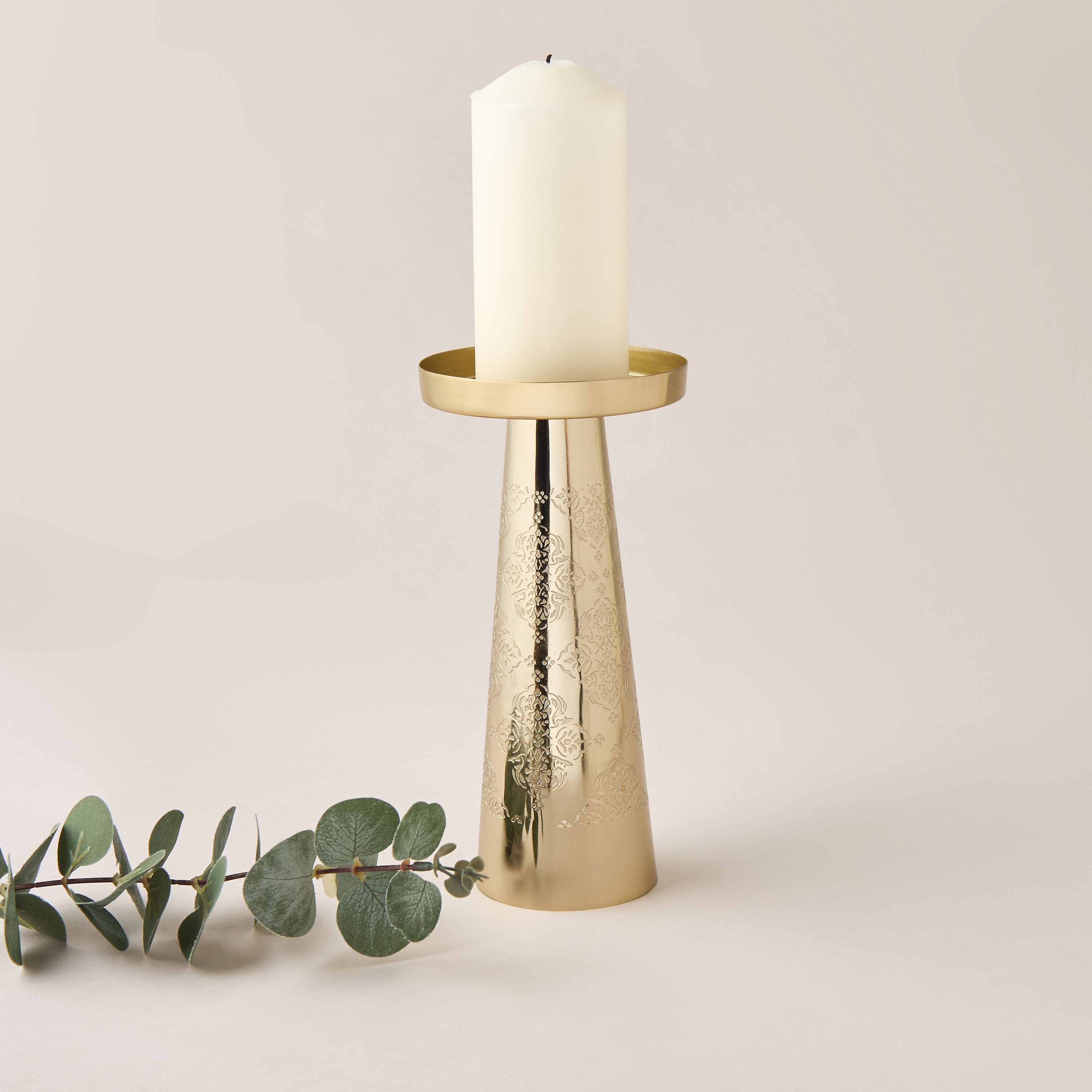 Arabic Design Pillar Candleholder - 21 cm-household-decor-candleholdersandlanterns-image-1