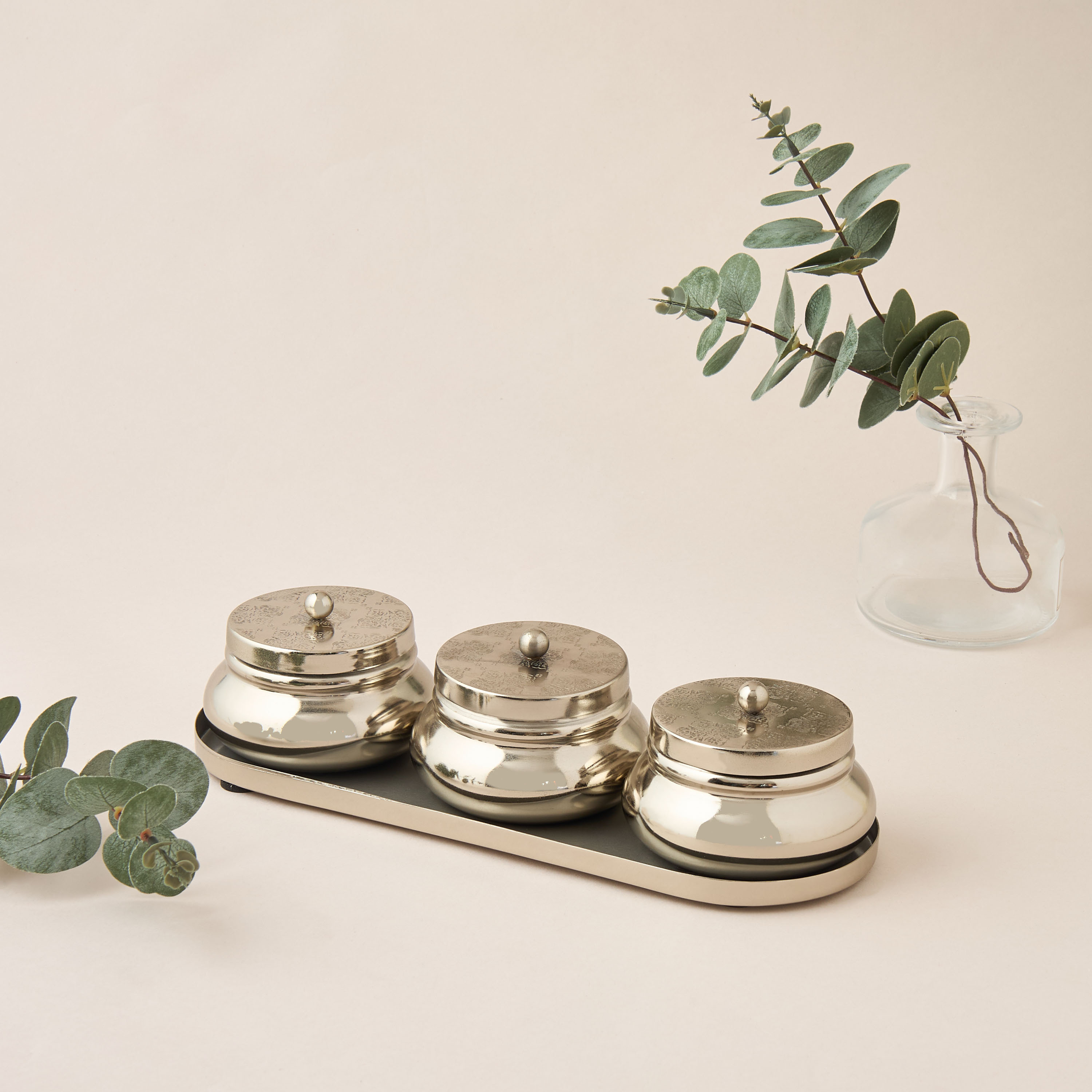 Arabic Embossed 4-Piece Spice Bowl and Tray Set-household-dining-dinnerware-bowls-image-2