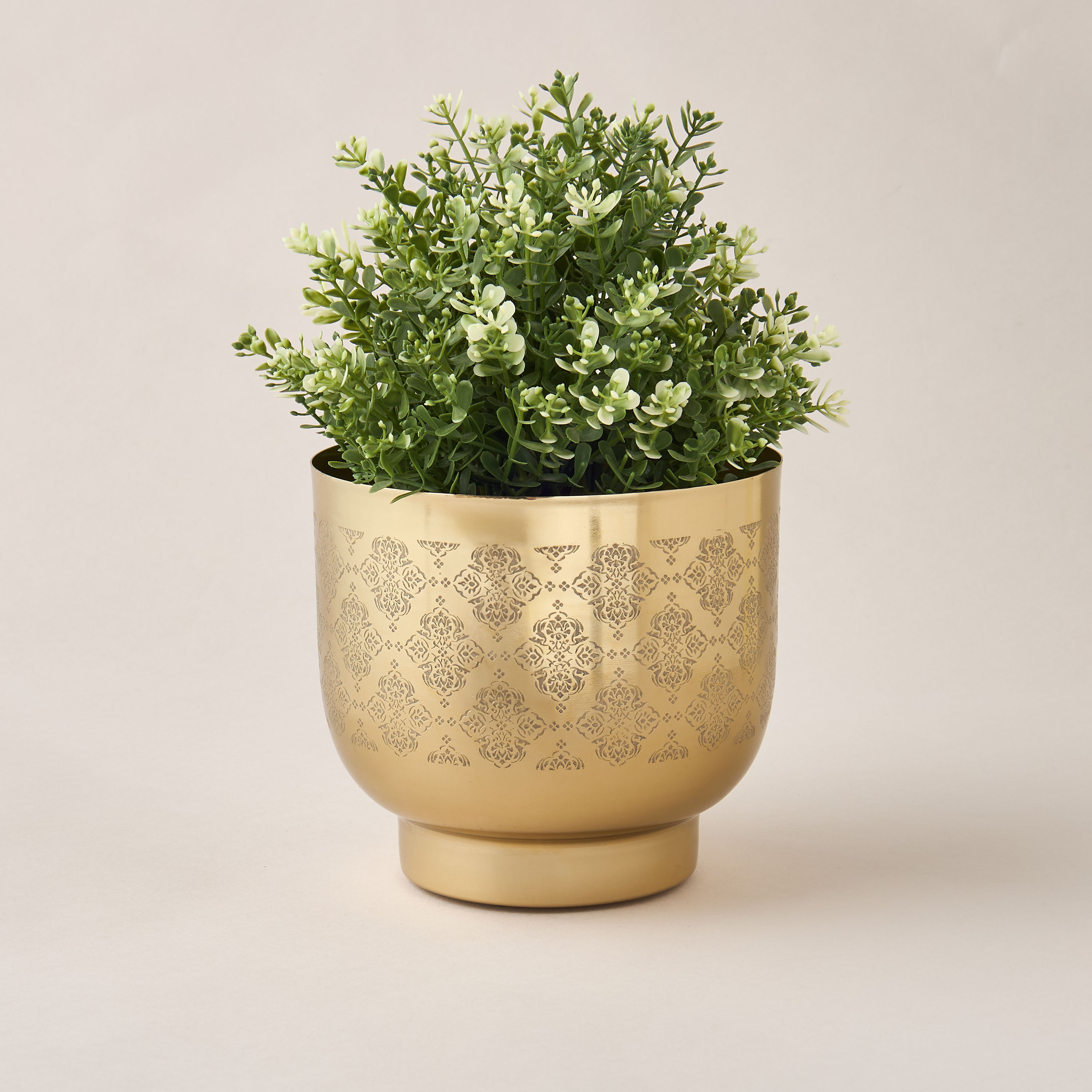 Arabic Design Metallic Planter - 15 cms-household-gardenandoutdoor-potsandplanters-image-2