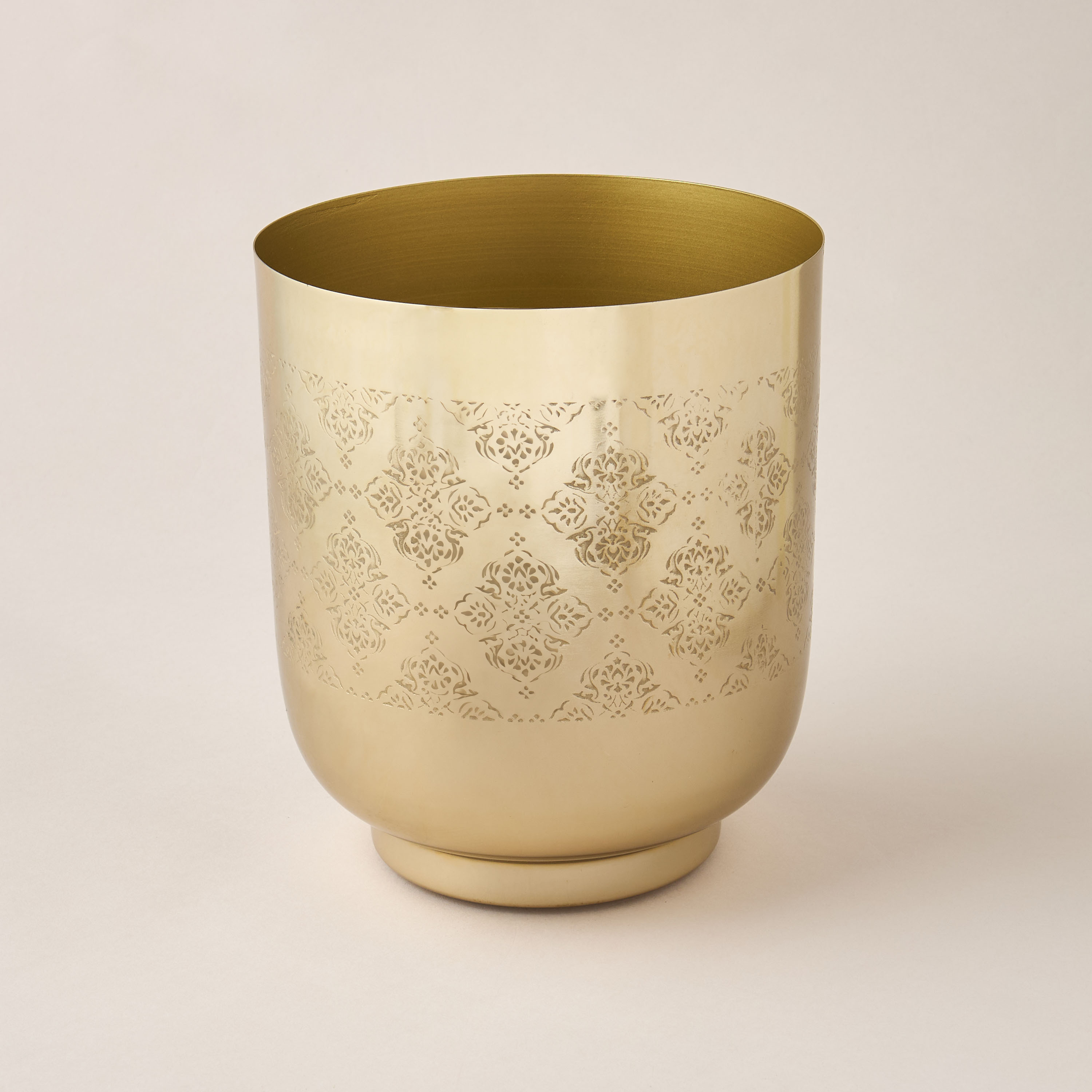 Arabic Embossed Metal Planter - 18x18x21 cms-household-gardenandoutdoor-potsandplanters-image-1