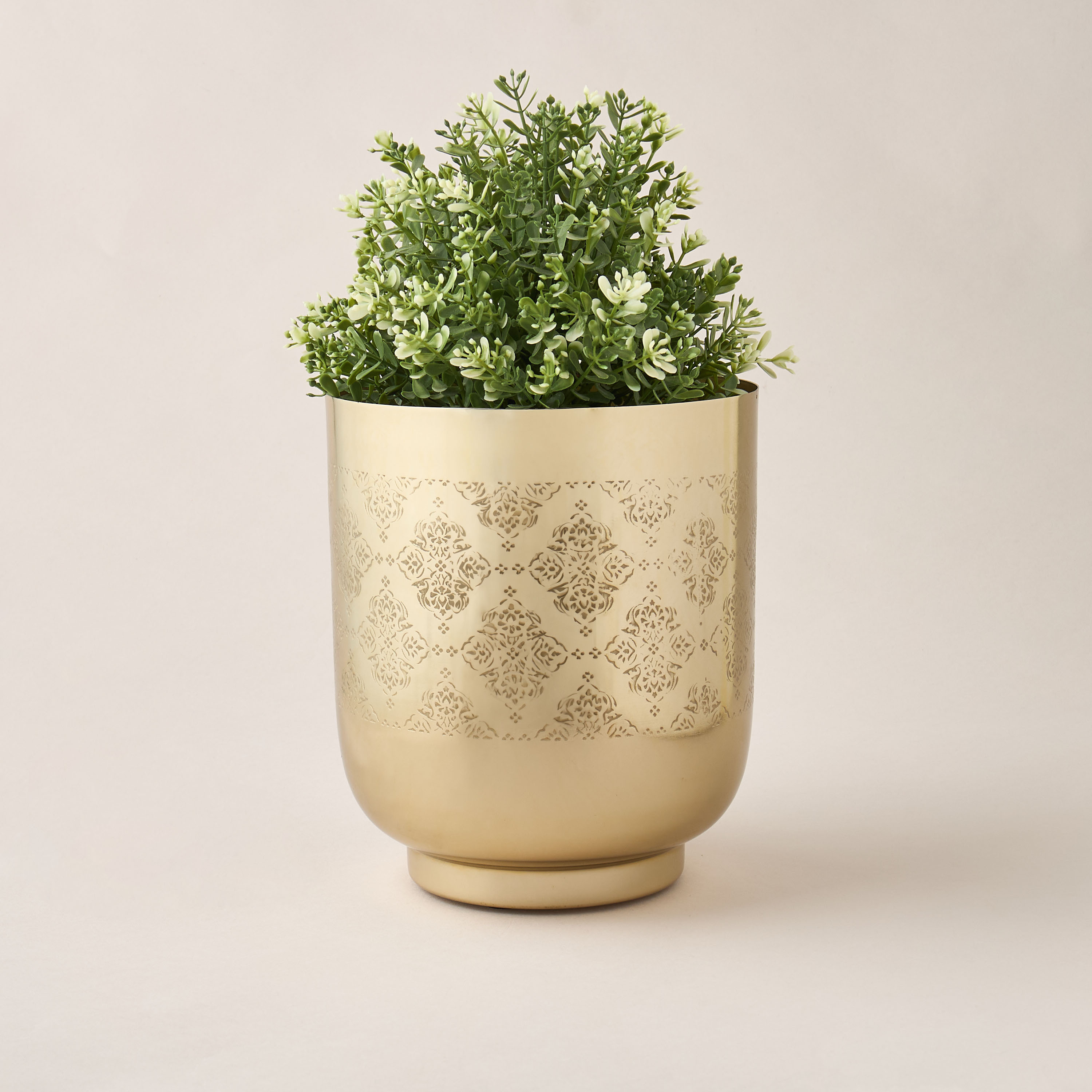 Arabic Embossed Metal Planter - 18x18x21 cms-household-gardenandoutdoor-potsandplanters-image-2