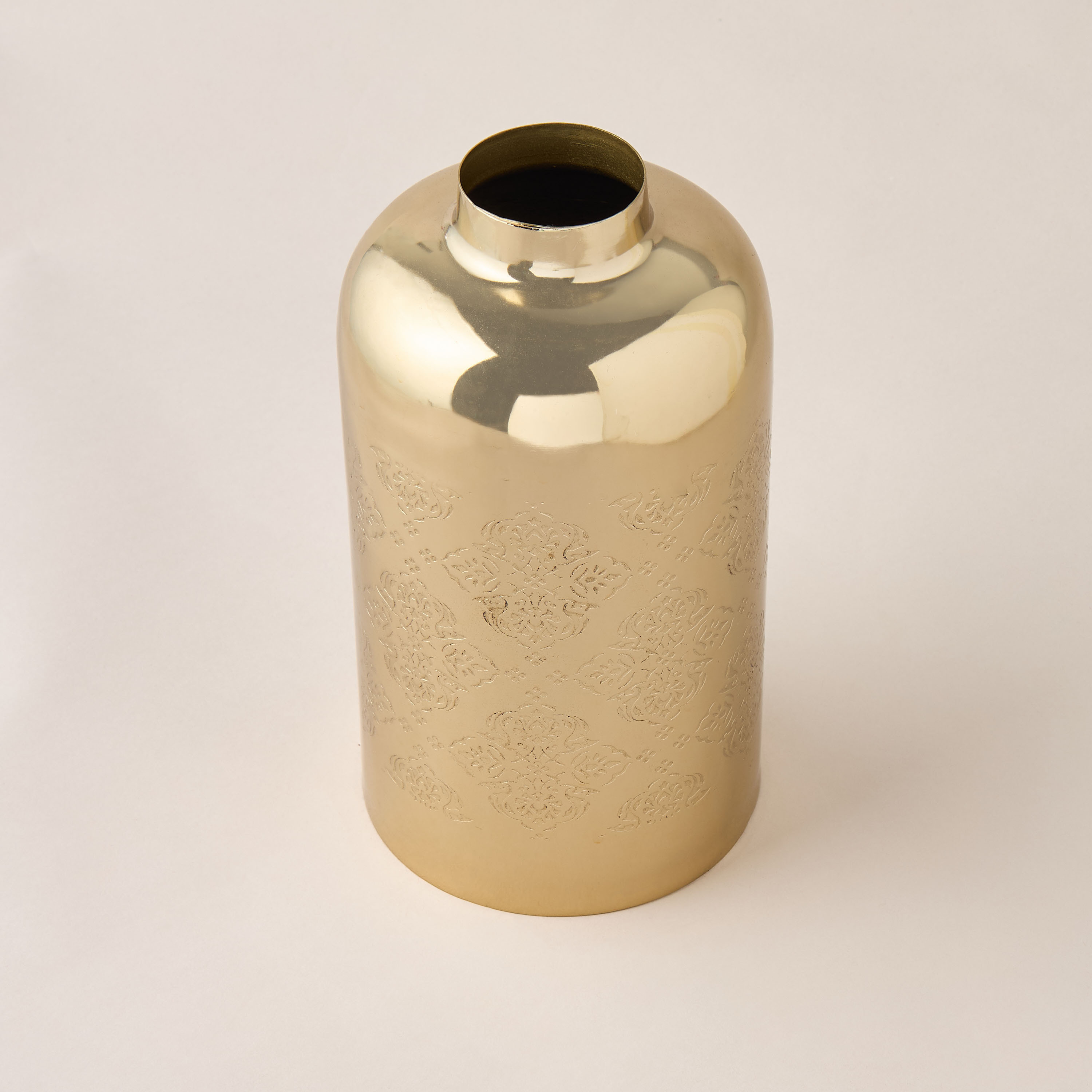 Embossed Metal Vase - 13x13x24 cms-household-decor-vasesandbowls-image-3