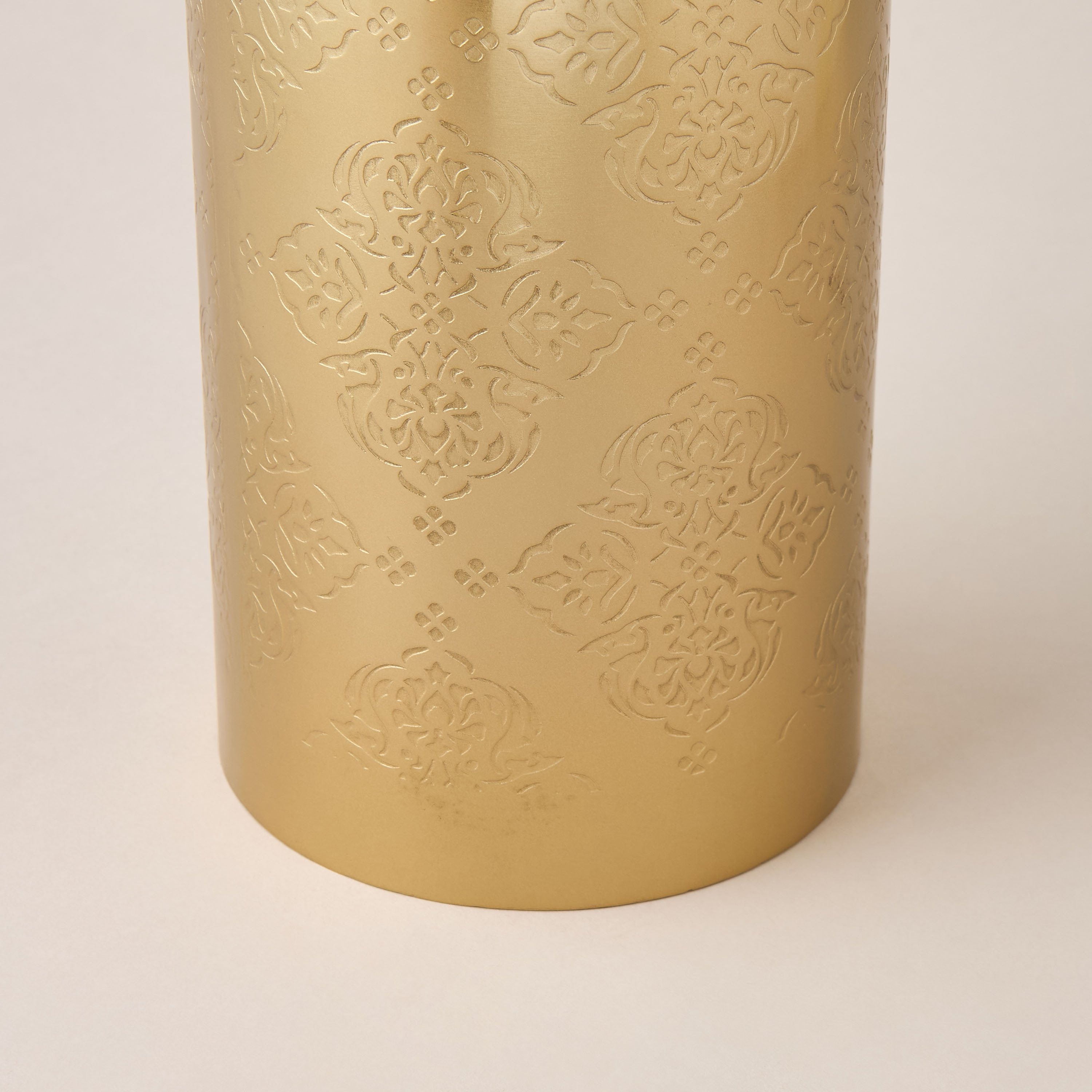 Floral Embossed Metal Vase - 13x13x31 cms-household-decor-vasesandbowls-image-5