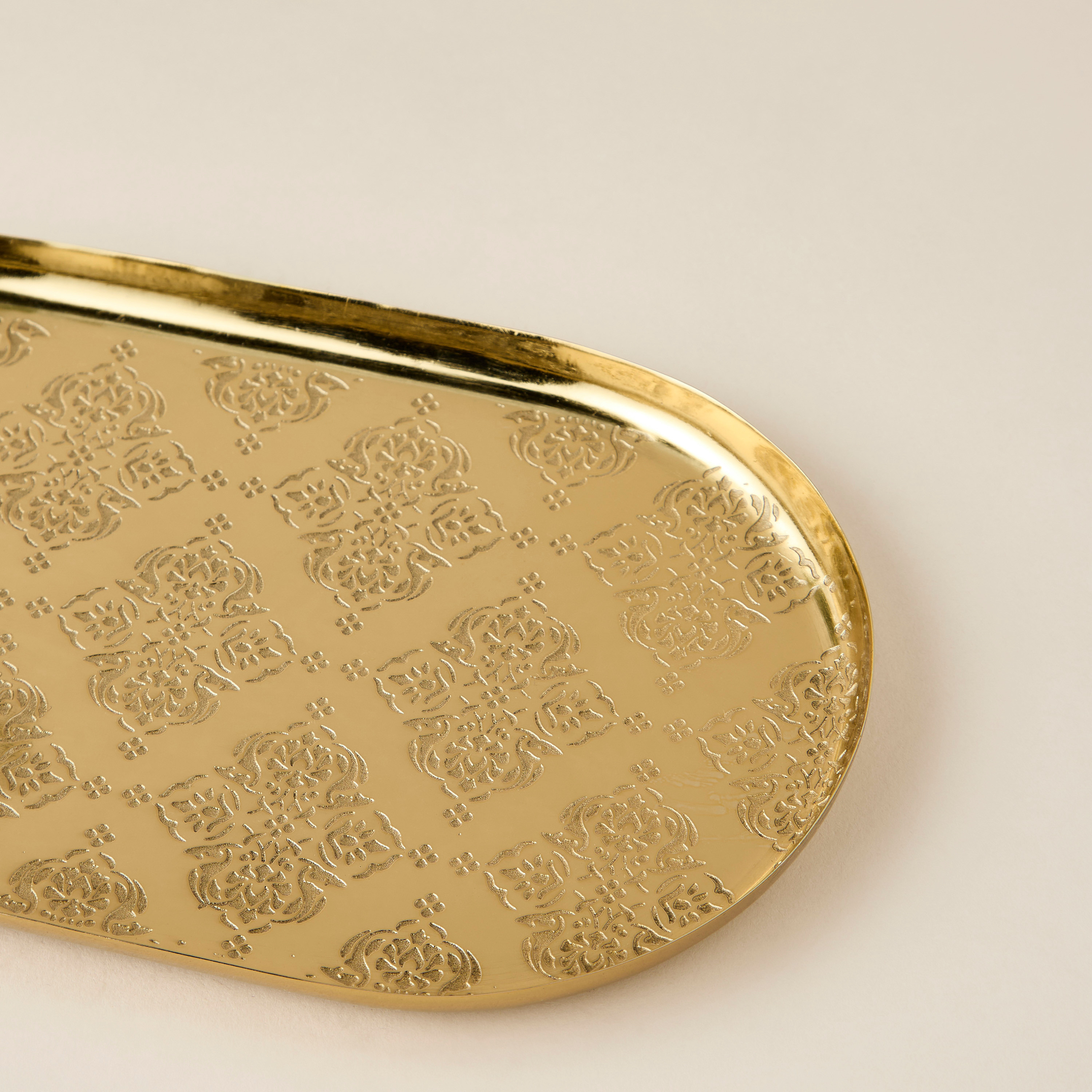 Embossed Metal Serving Tray - 25x16x2 cms-household-dining-serveware-servingtrays-image-3