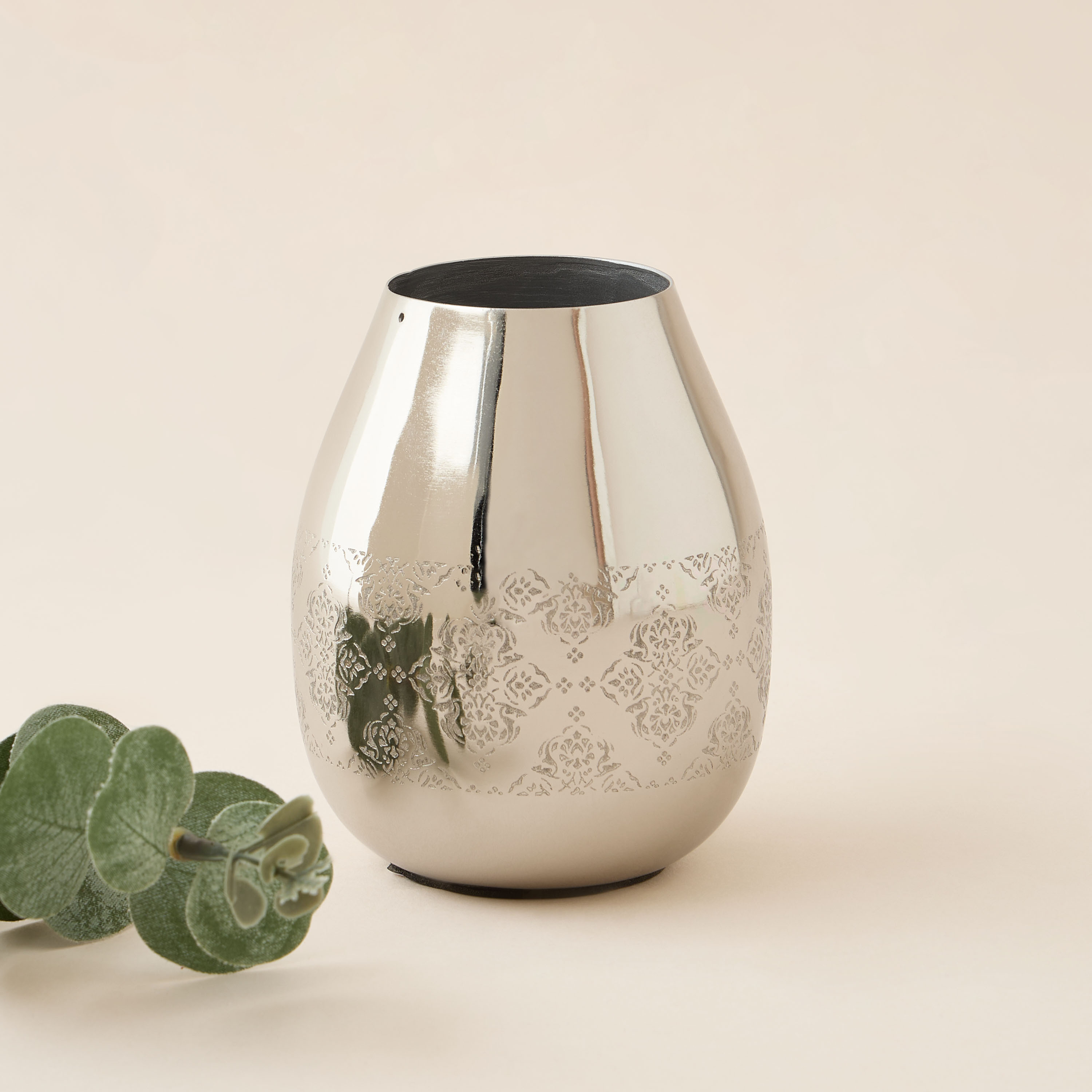 Floral Etched Vase - 10 cms-household-decor-vasesandbowls-image-2