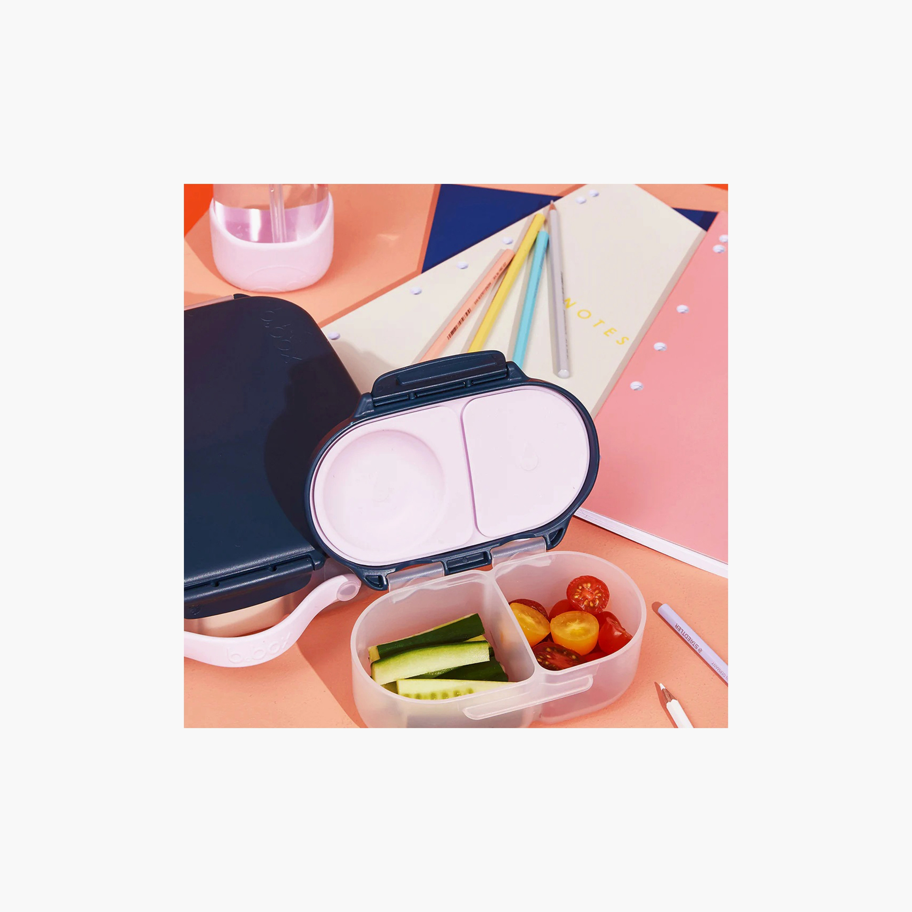 صندوق وجبات خفيفة خالي من مادة BPA قسمين من بي.بوكس-school-lunchessentials-lunchboxes-image-12