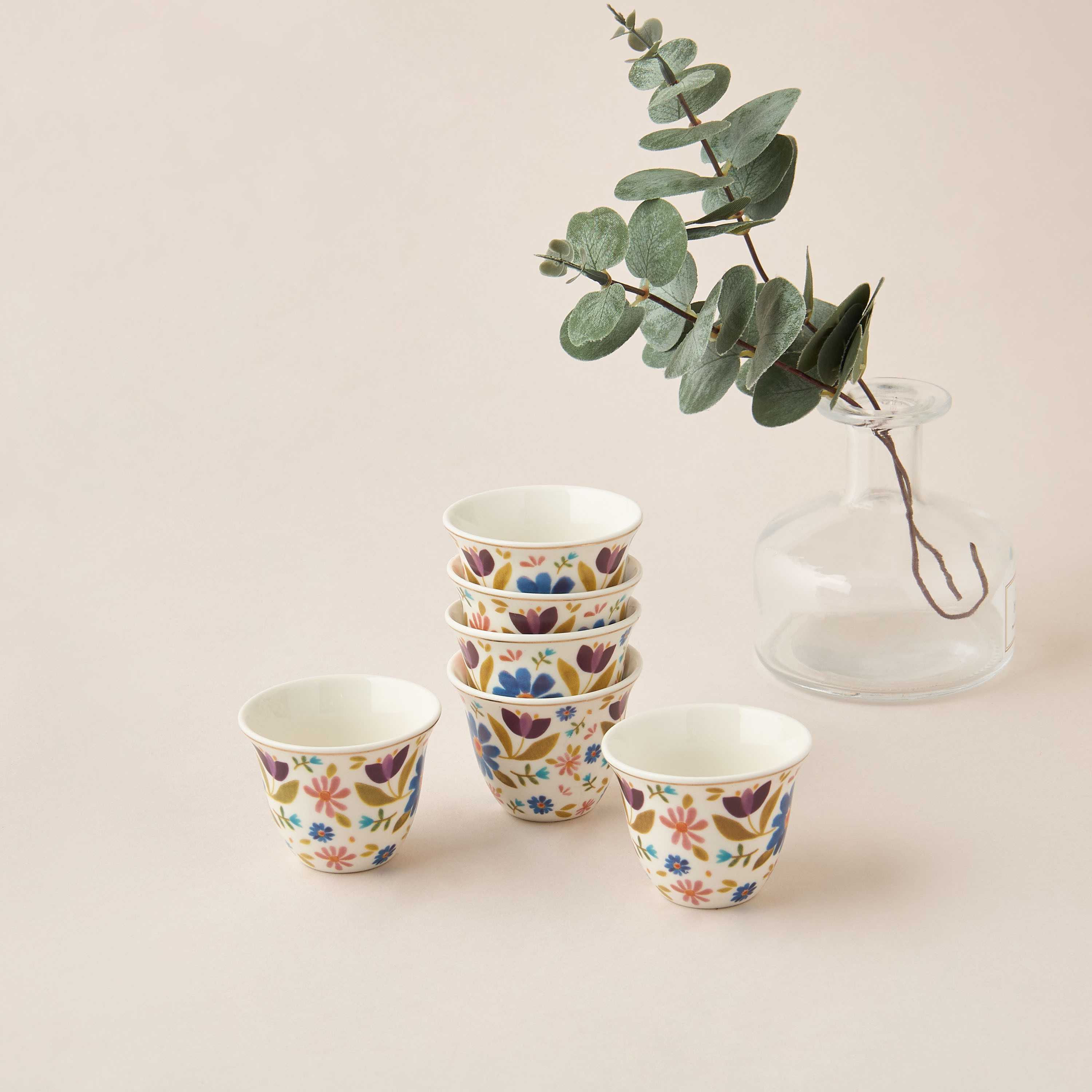 Sylvara 6-Piece New Bone China Kahwa Cup Set - 80 ml-household-dining-teaandcoffee-teaandcoffeesets-image-1