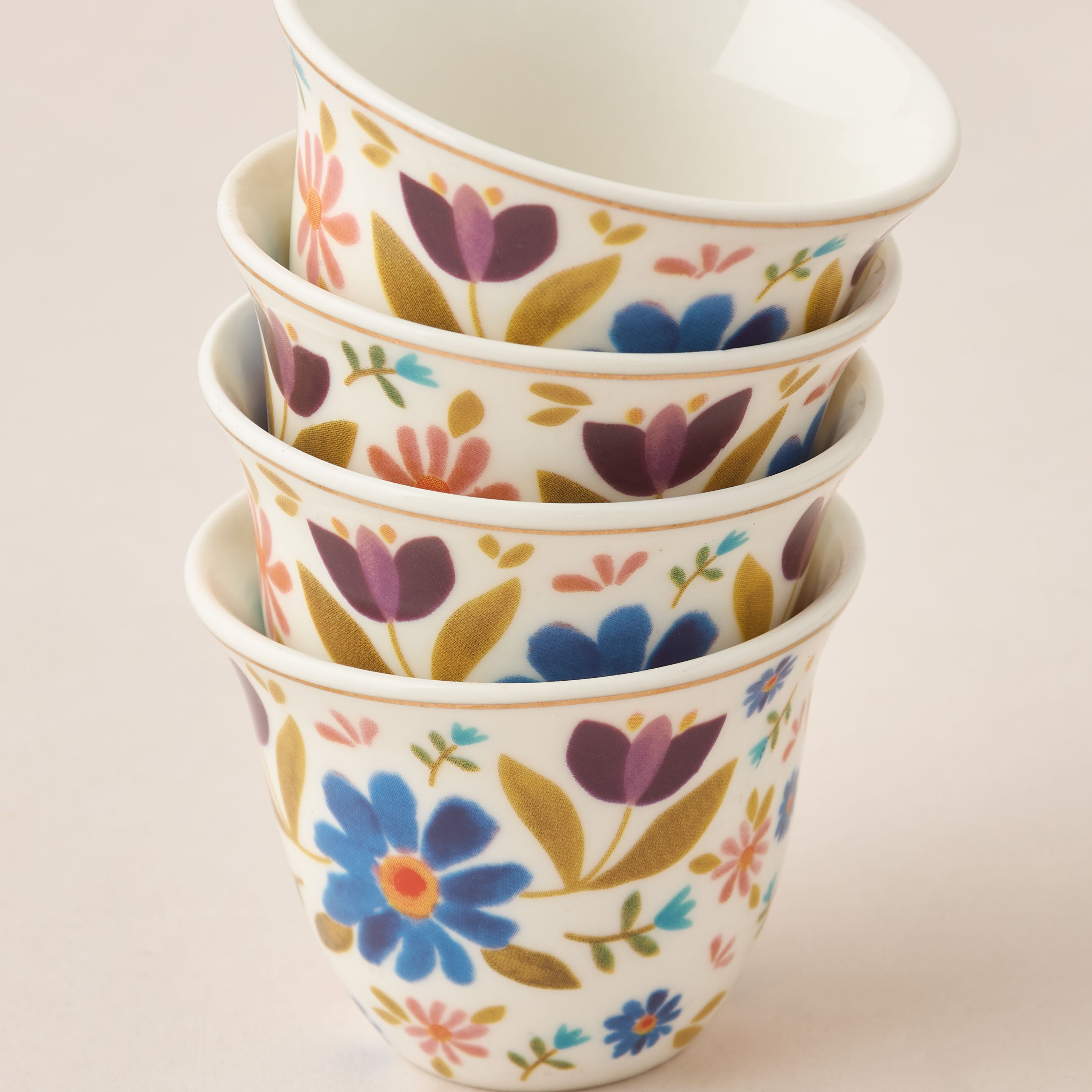 Sylvara 6-Piece New Bone China Kahwa Cup Set - 80 ml-household-dining-teaandcoffee-teaandcoffeesets-image-4