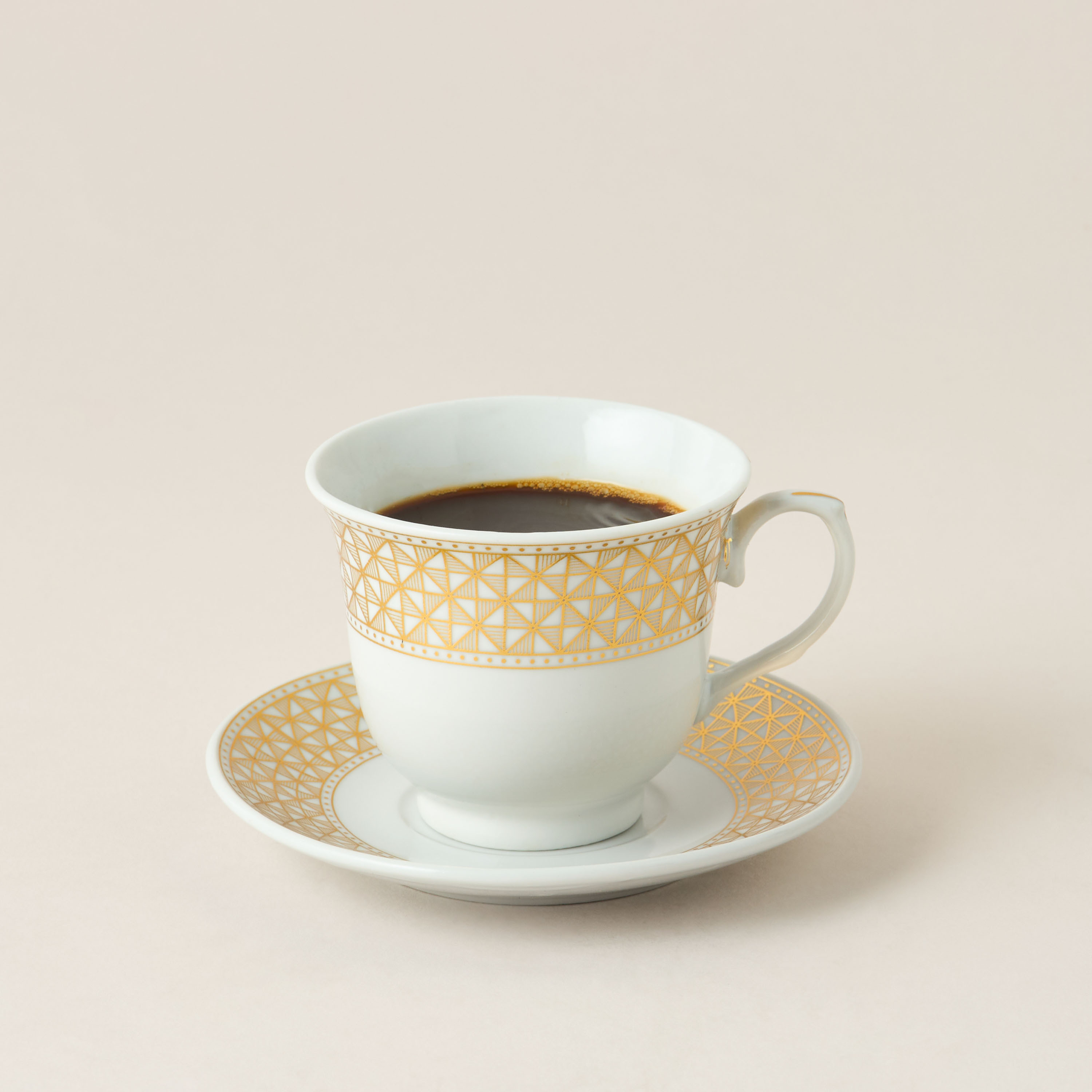 Linear Luxe Geometric Print 13-Piece Porcelain Cup and Saucer Set with Teapot-household-dining-teaandcoffee-teaandcoffeesets-image-4