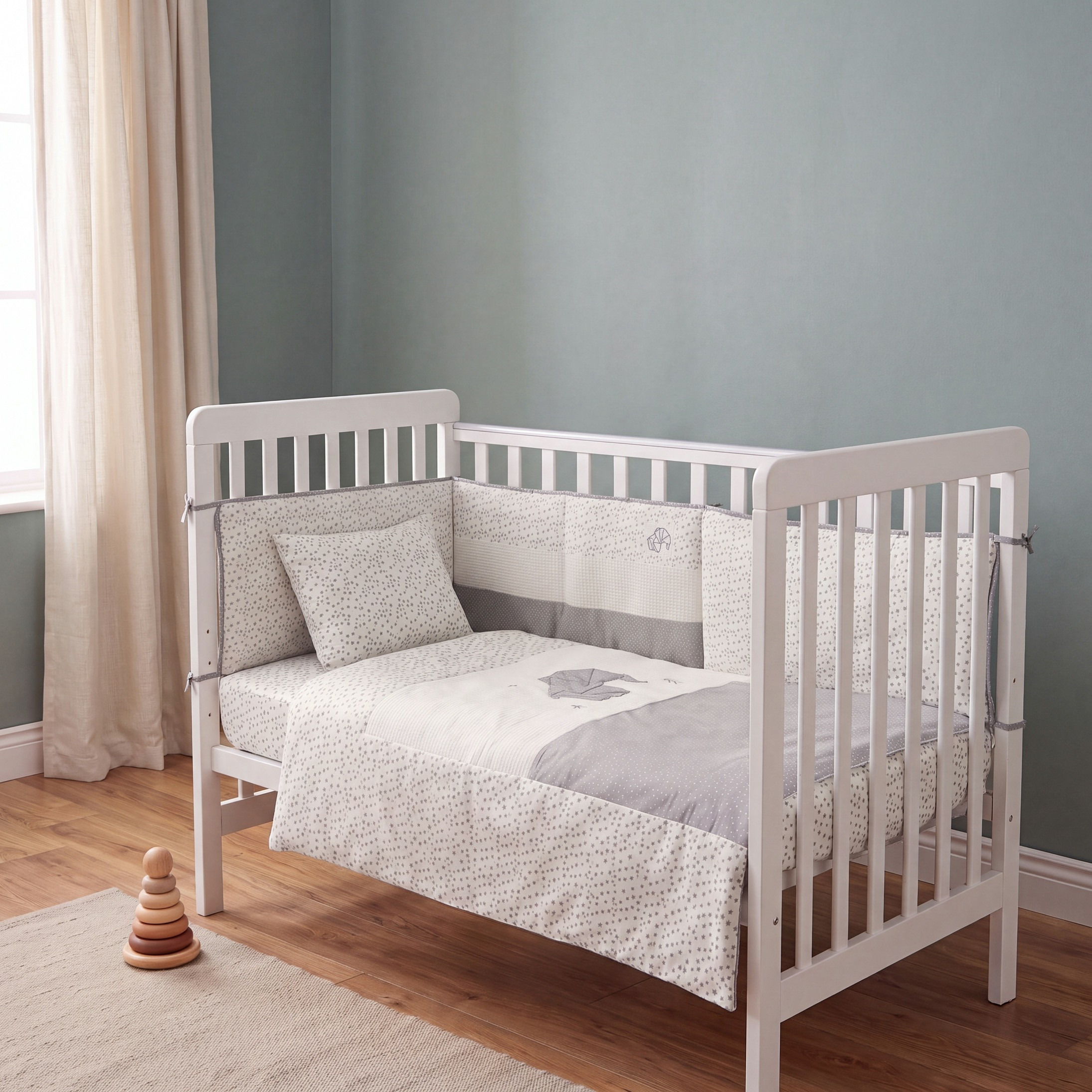 Cambrass Baby Bedding Set with Elephant Star Print, 100x130 cm-baby-nursery-babybedding-image-3