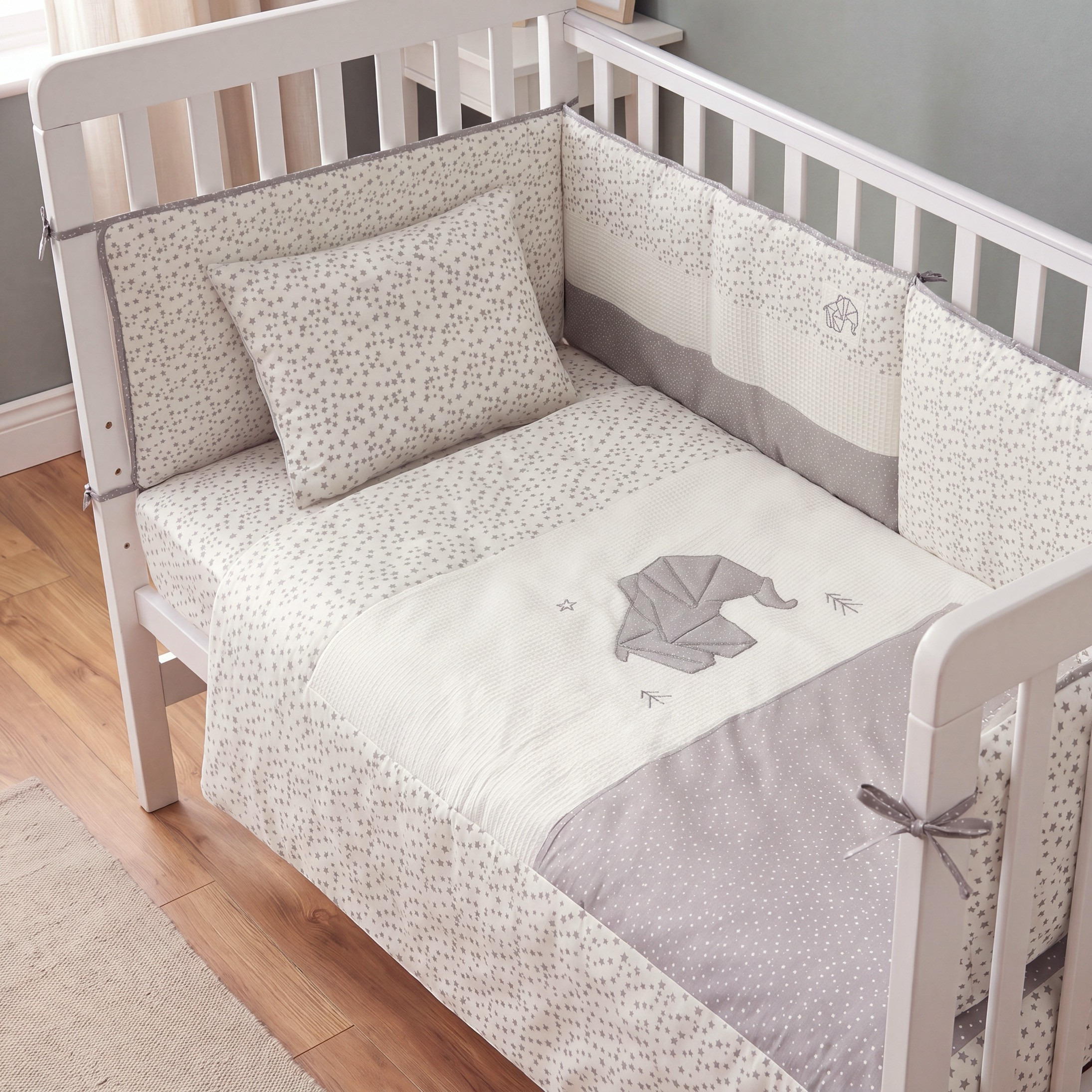 Cambrass Baby Bedding Set with Elephant Star Print, 100x130 cm-baby-nursery-babybedding-image-6